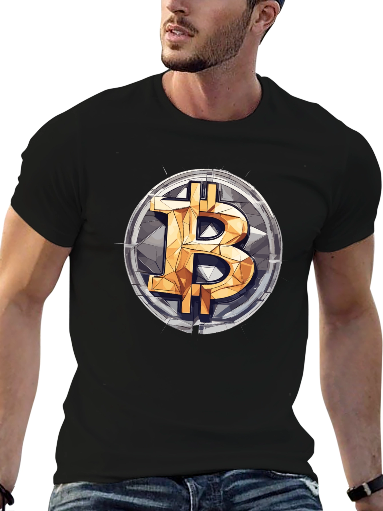 Bitcoin Logo Graphic Print T-Shirt