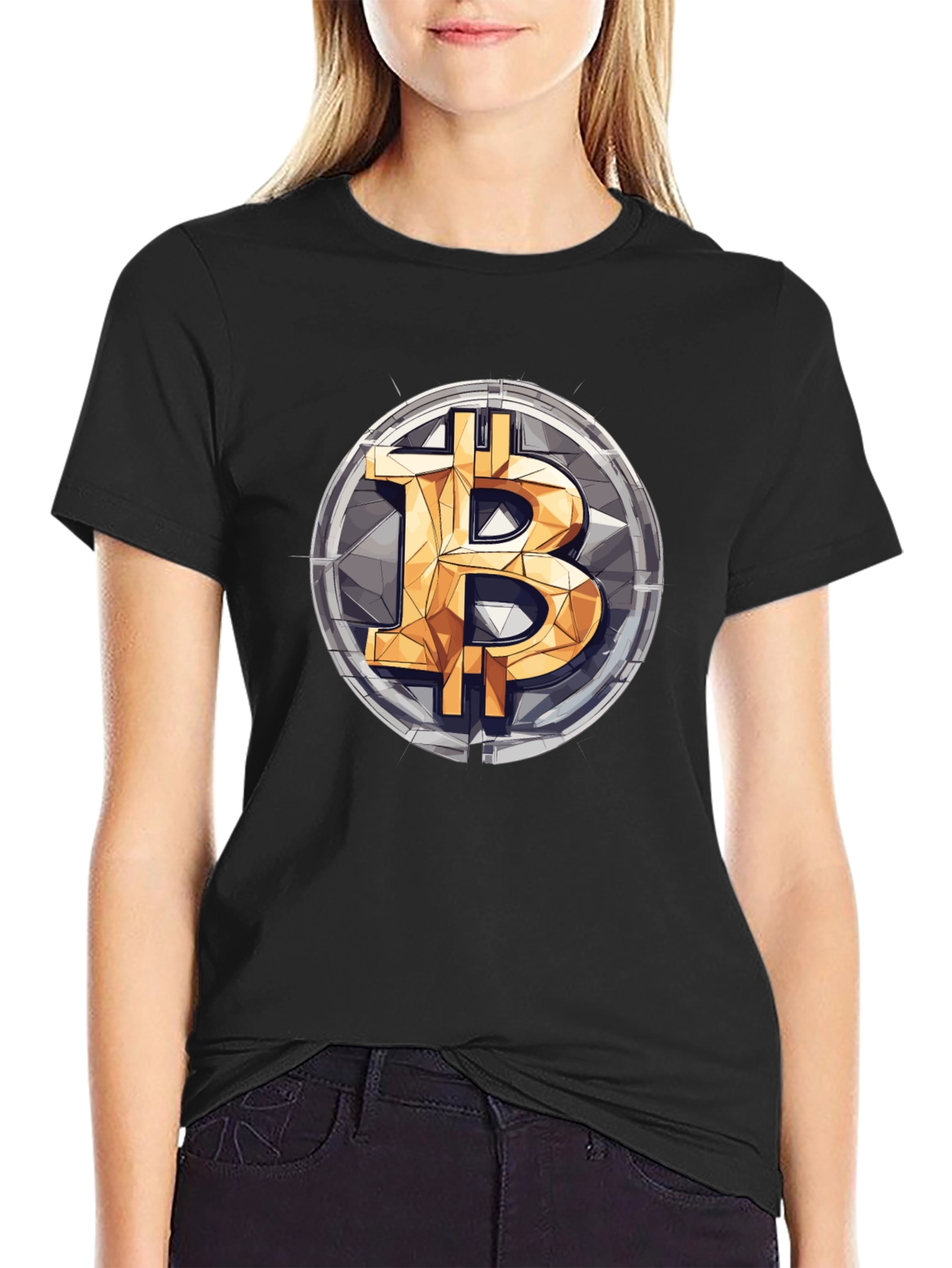 Bitcoin Logo Graphic Print T-Shirt