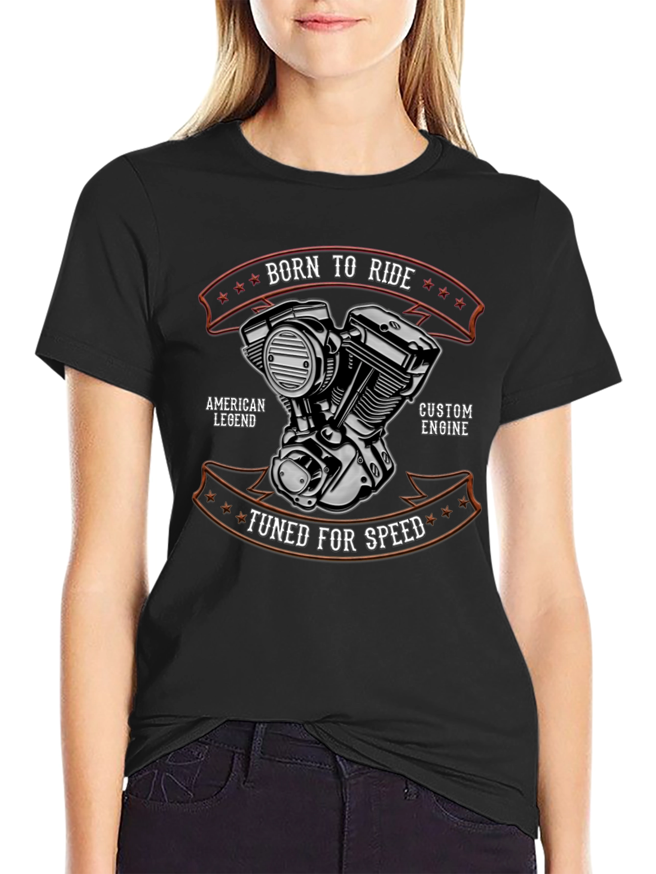 Born To Ride T-Shirt - Custom Engine Design