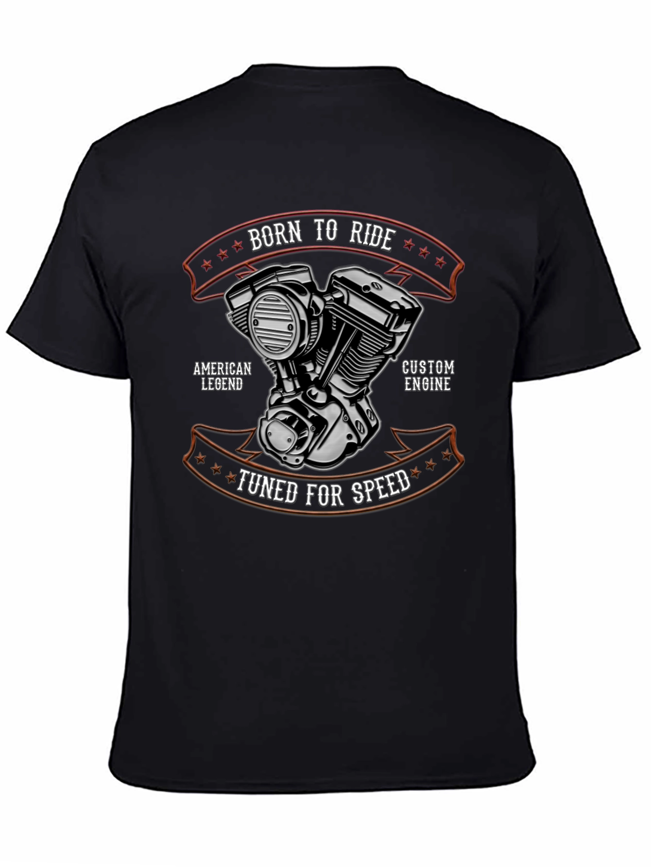 Born To Ride T-Shirt - Custom Engine Design