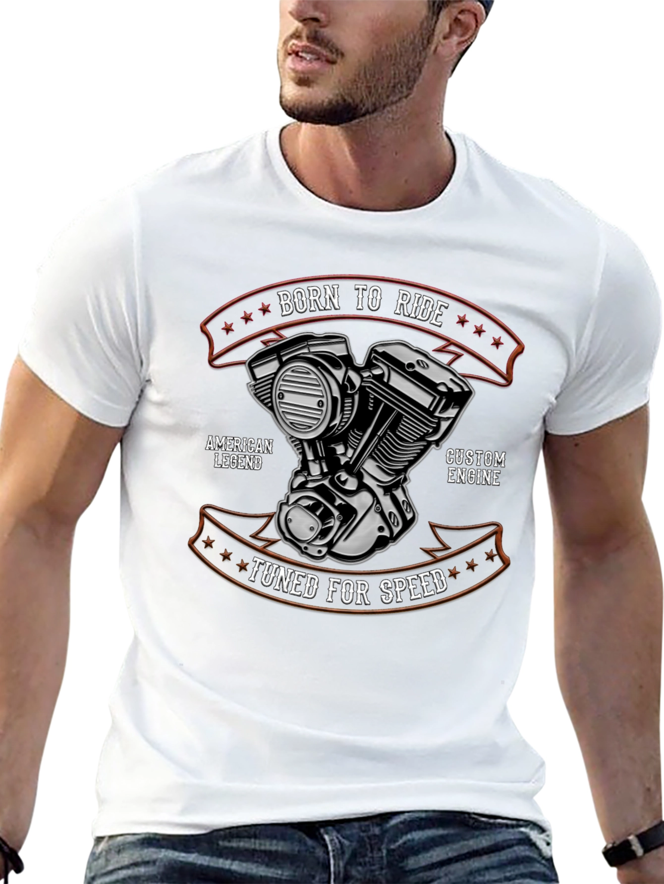 Born To Ride T-Shirt - Custom Engine Design