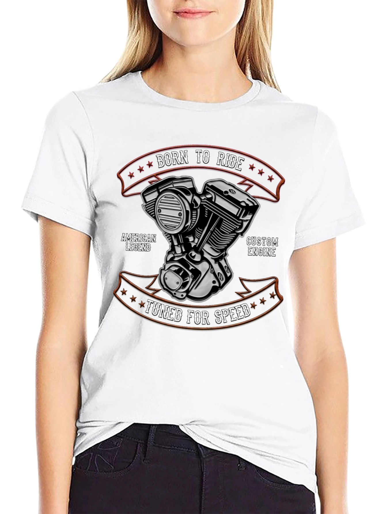 Born To Ride T-Shirt - Custom Engine Design