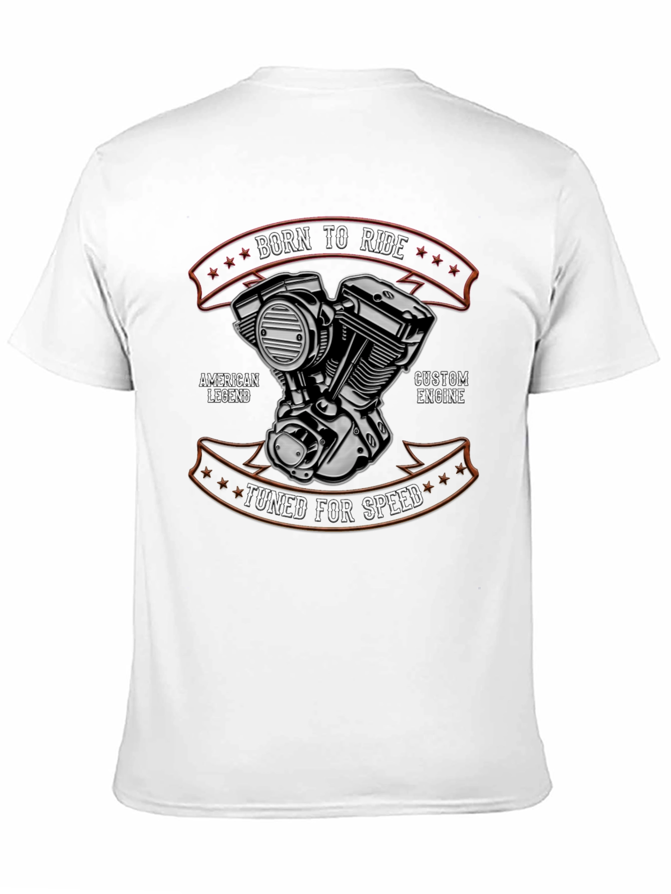 Born To Ride T-Shirt - Custom Engine Design