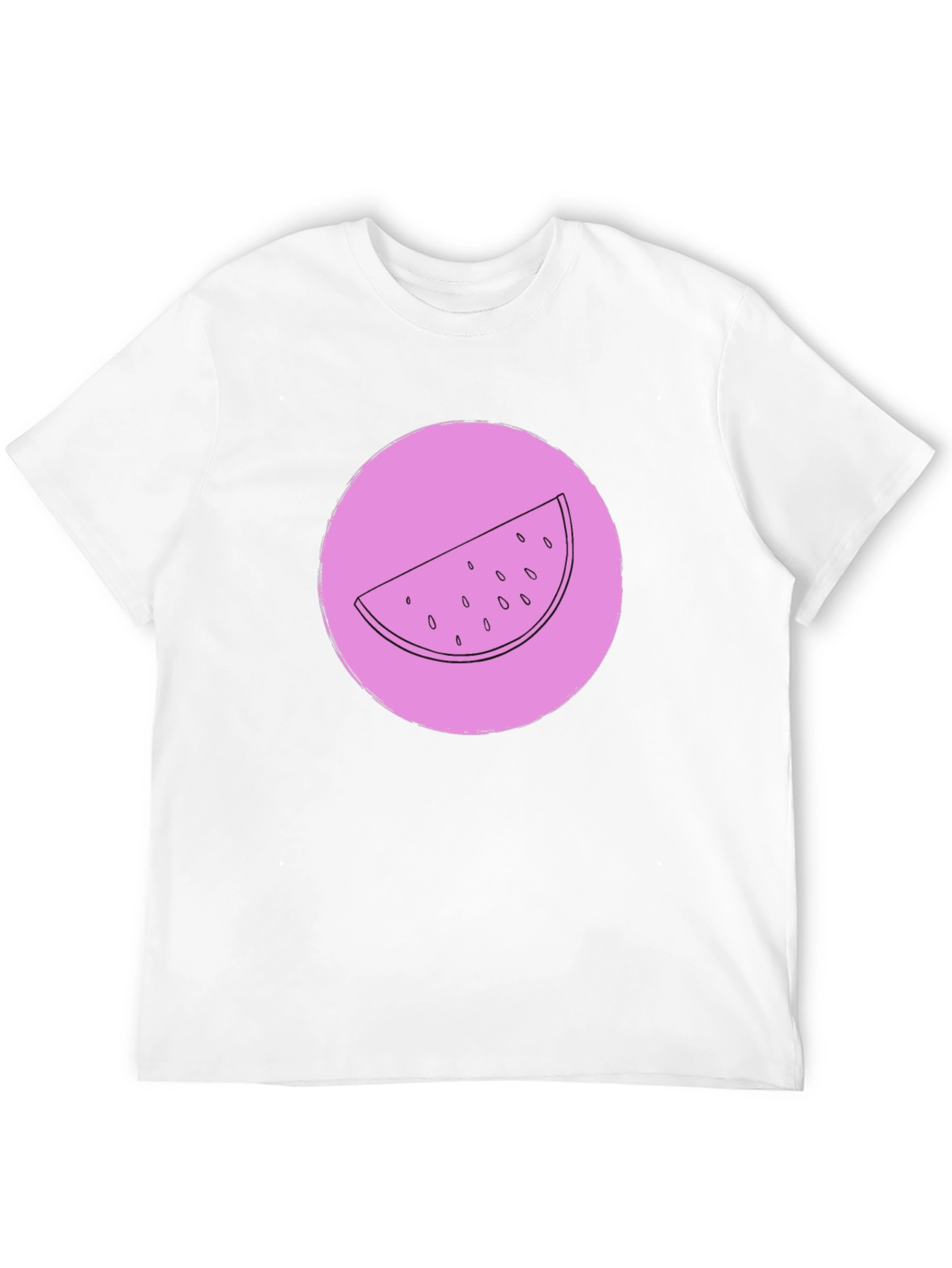 Watermelon Slice Graphic Tee - Black Crew Neck
