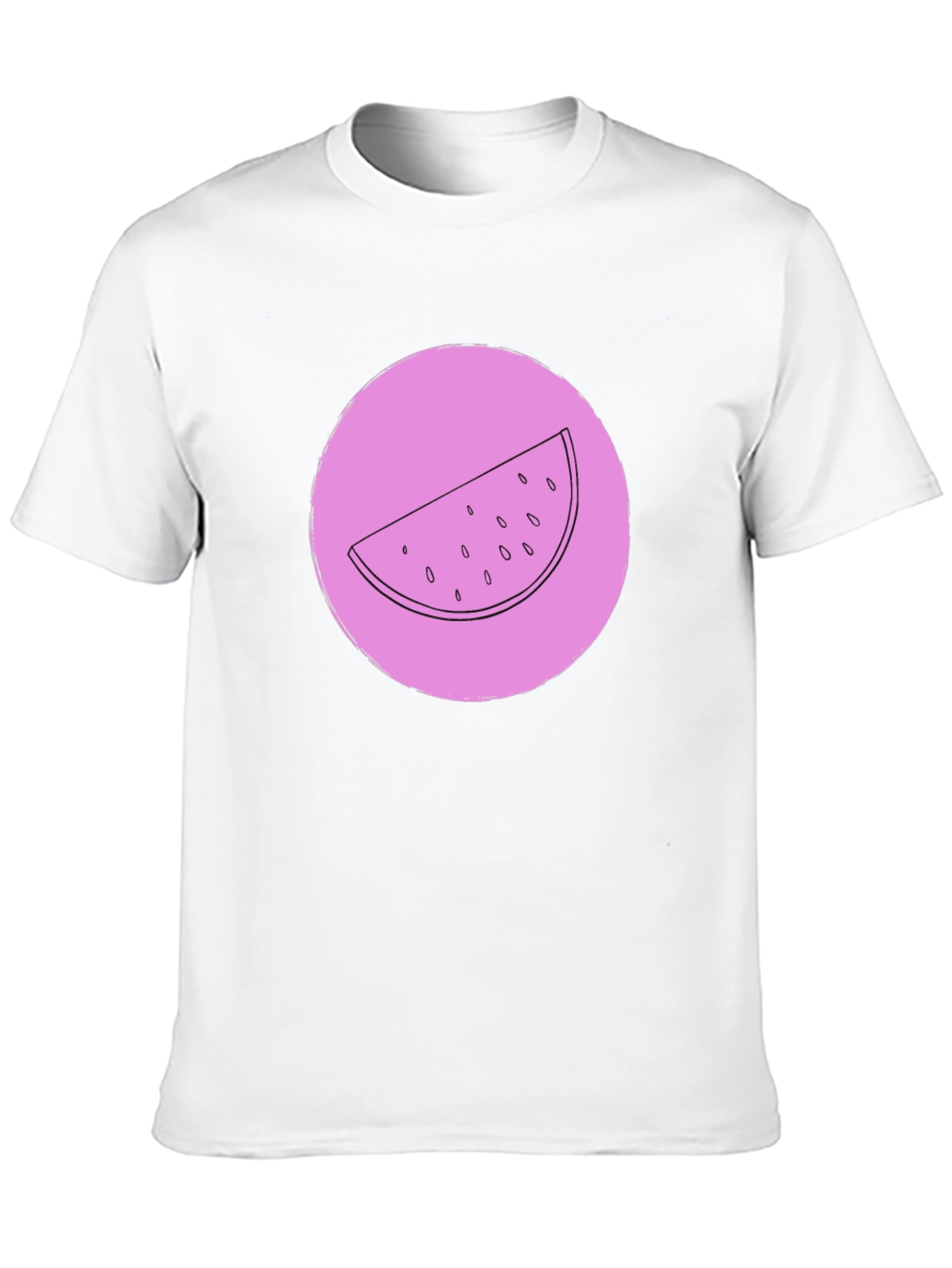 Watermelon Slice Graphic Tee - Black Crew Neck