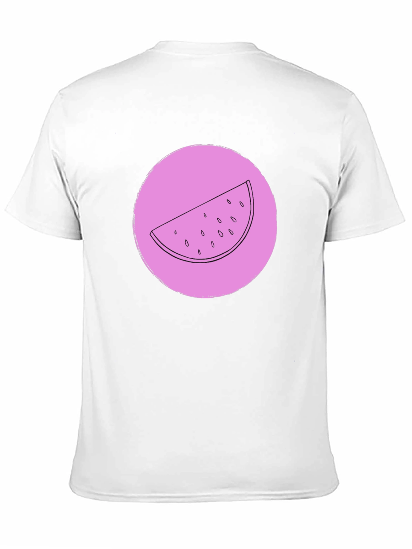 Watermelon Slice Graphic Tee - Black Crew Neck