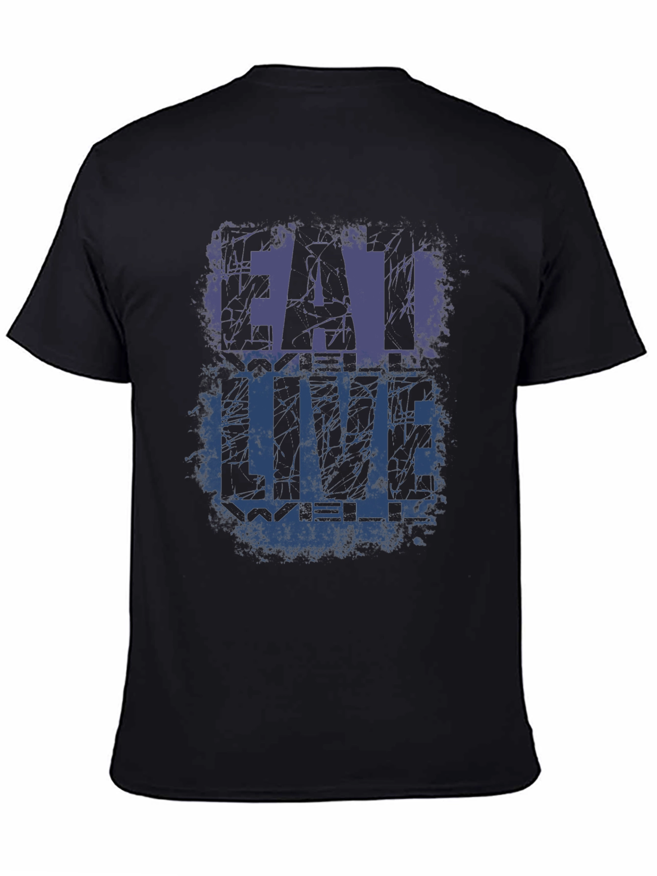 Eat Well Live Well Black Graphic T-Shirt