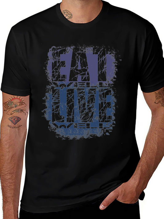 Eat Well Live Well Black Graphic T-Shirt