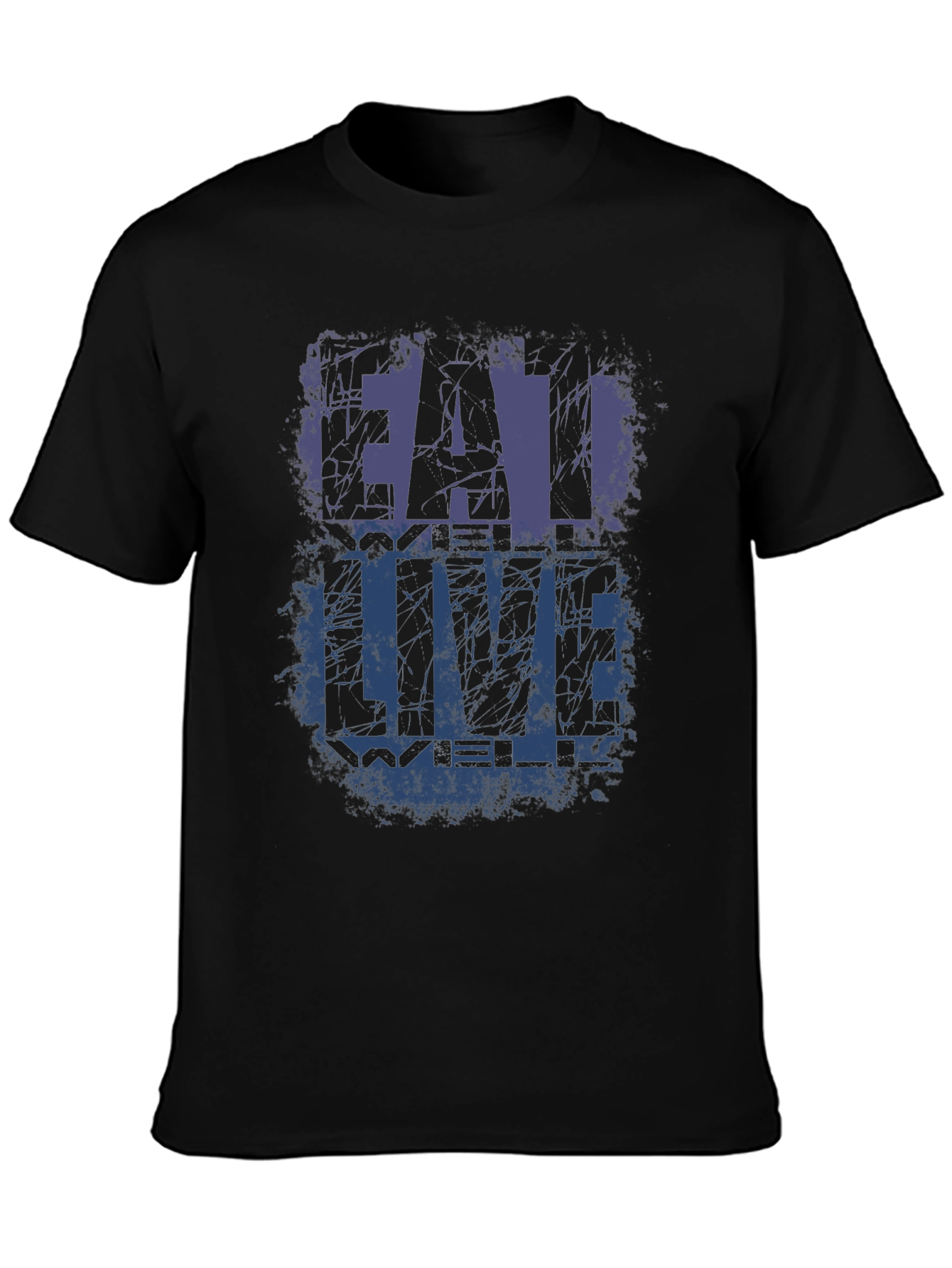 Eat Well Live Well Black Graphic T-Shirt