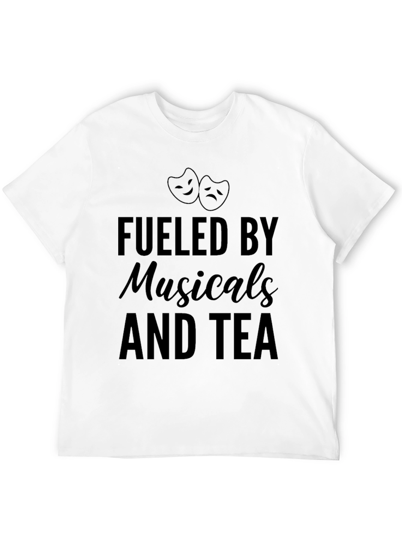 Fueled by Musicals and Tea Black Graphic T-Shirt