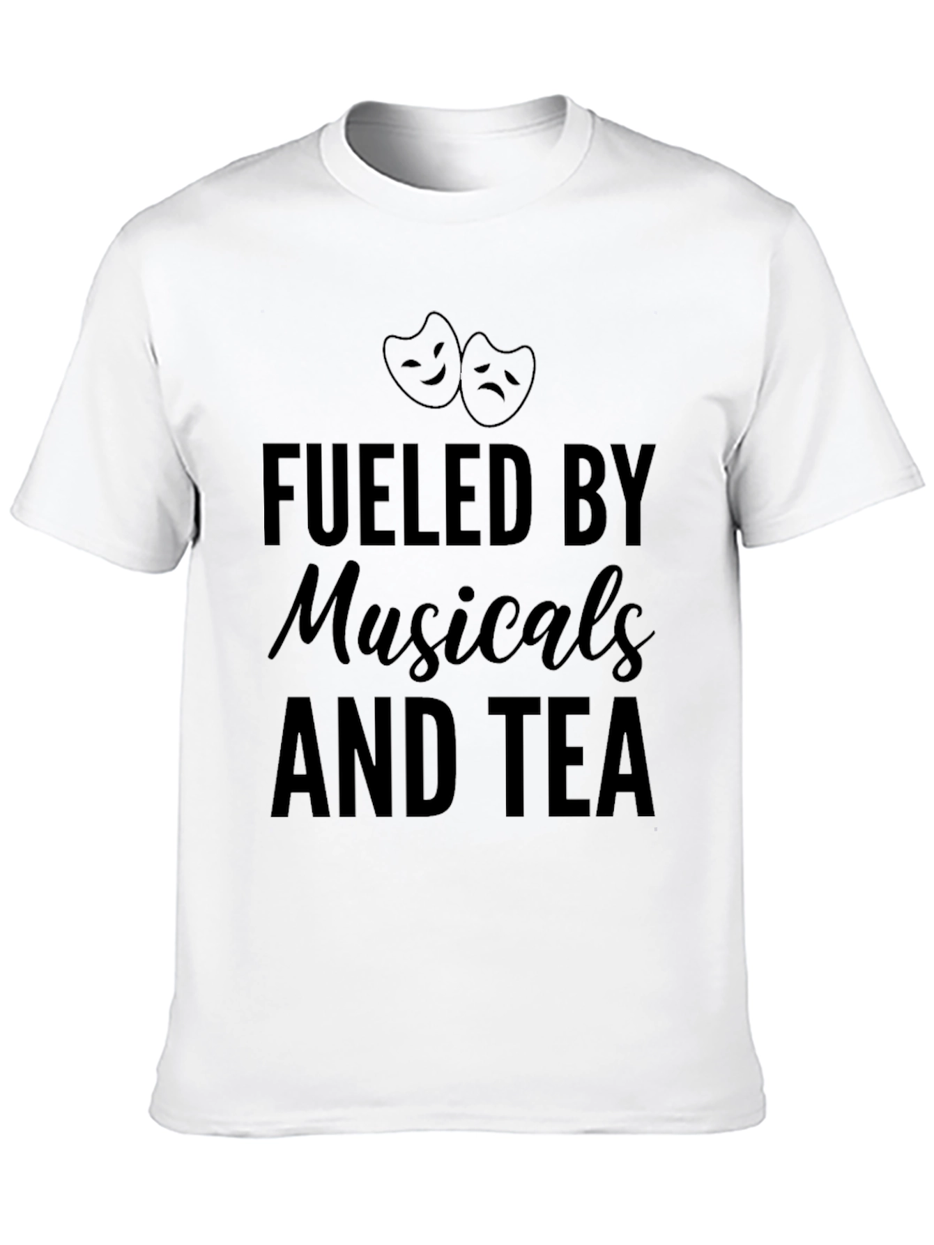 Fueled by Musicals and Tea Black Graphic T-Shirt
