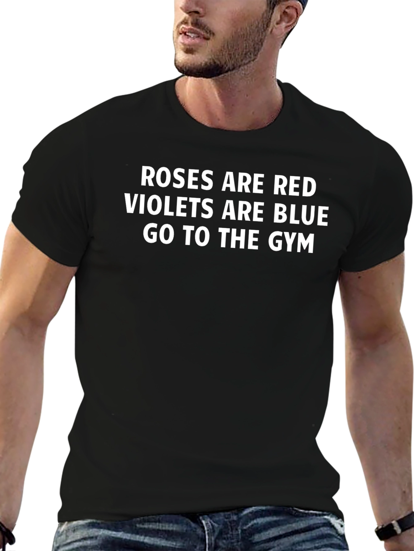 Roses are Red Go to the Gym Black T-Shirt