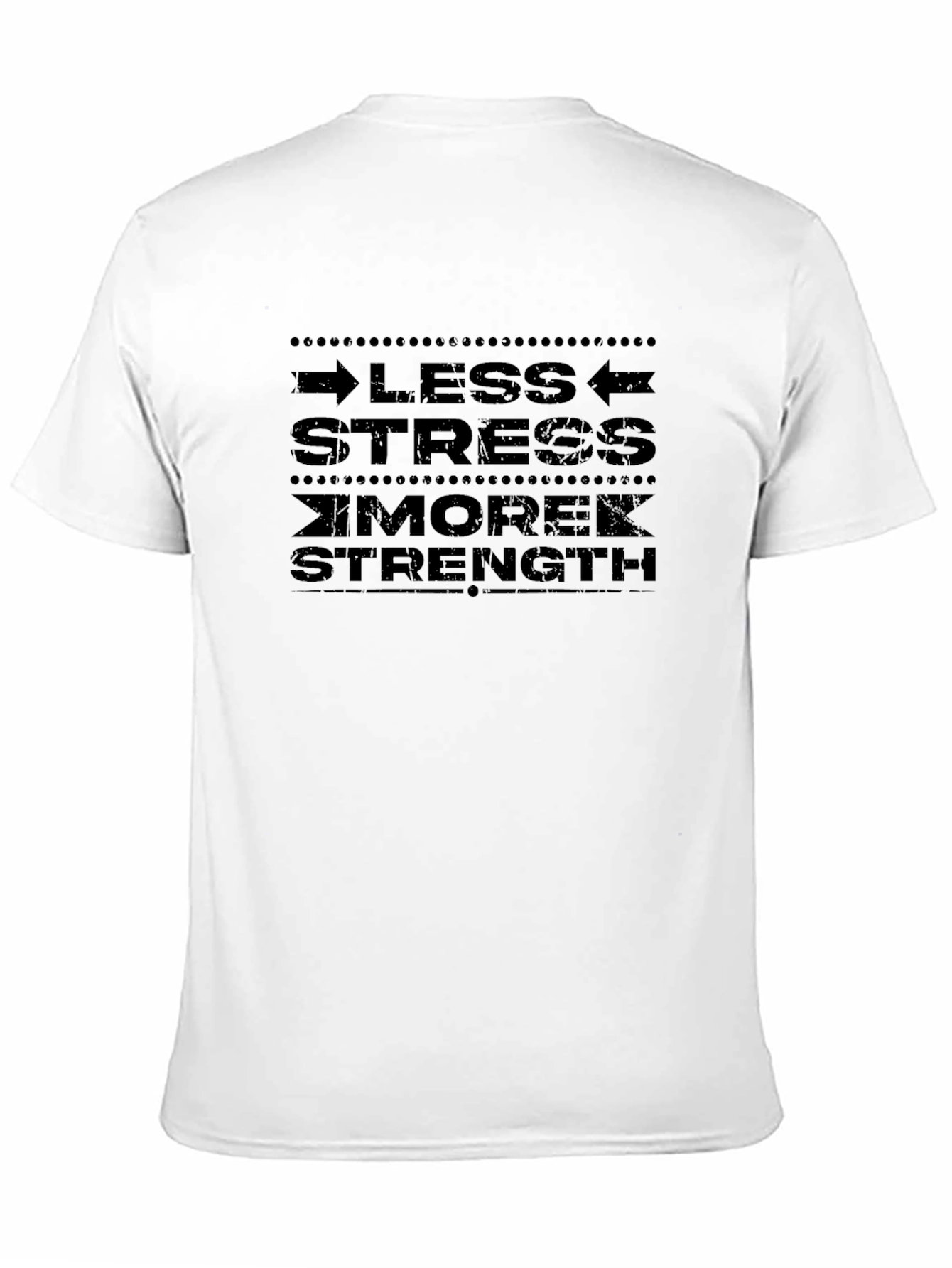 Less Stress More Strength Black Graphic T-Shirt