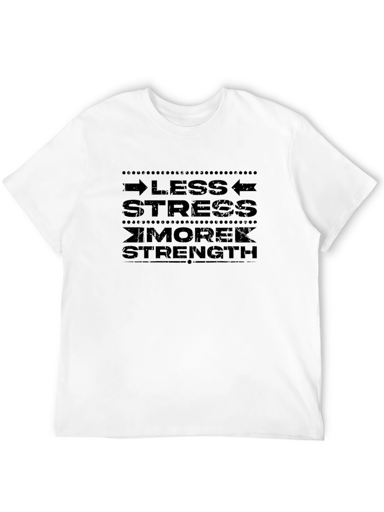 Less Stress More Strength Black Graphic T-Shirt