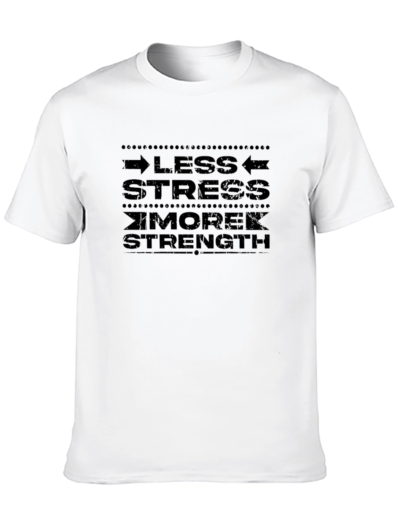 Less Stress More Strength Black Graphic T-Shirt