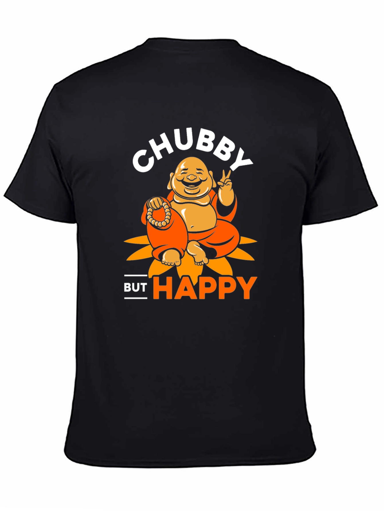 Chubby Buddha Graphic T-Shirt - Happy Vibes