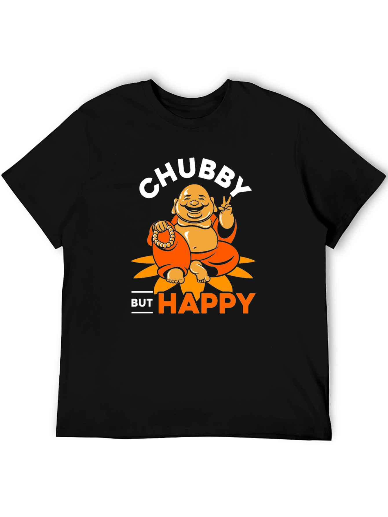 Chubby Buddha Graphic T-Shirt - Happy Vibes