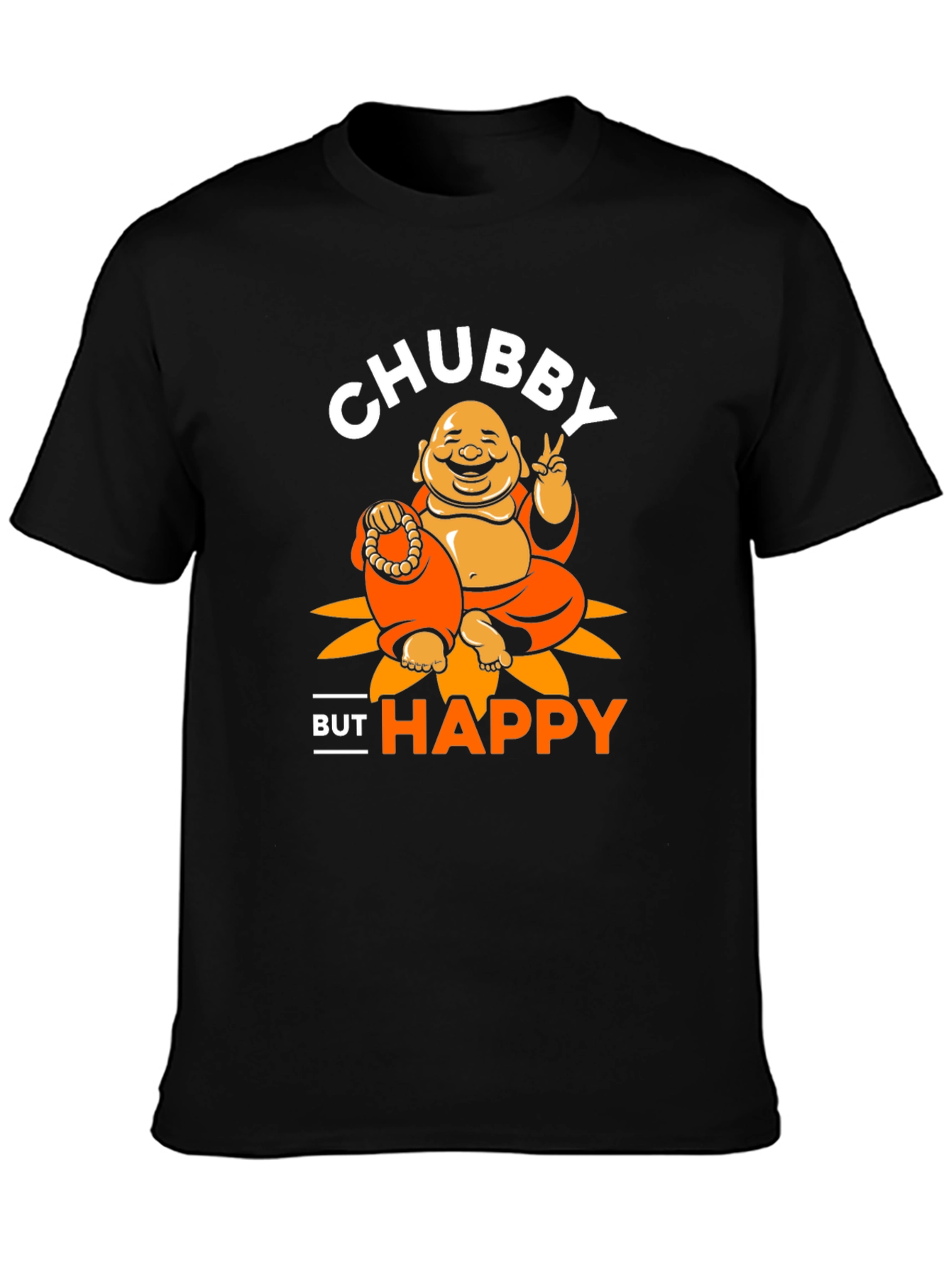 Chubby Buddha Graphic T-Shirt - Happy Vibes
