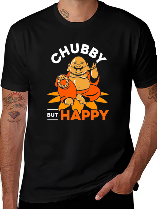 Chubby Buddha Graphic T-Shirt - Happy Vibes