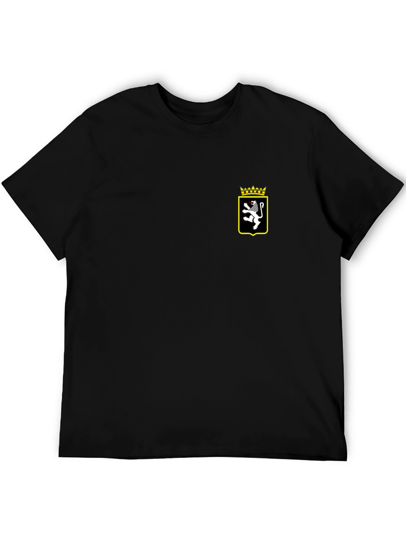 Embroidered Lion Crest Black T-Shirt