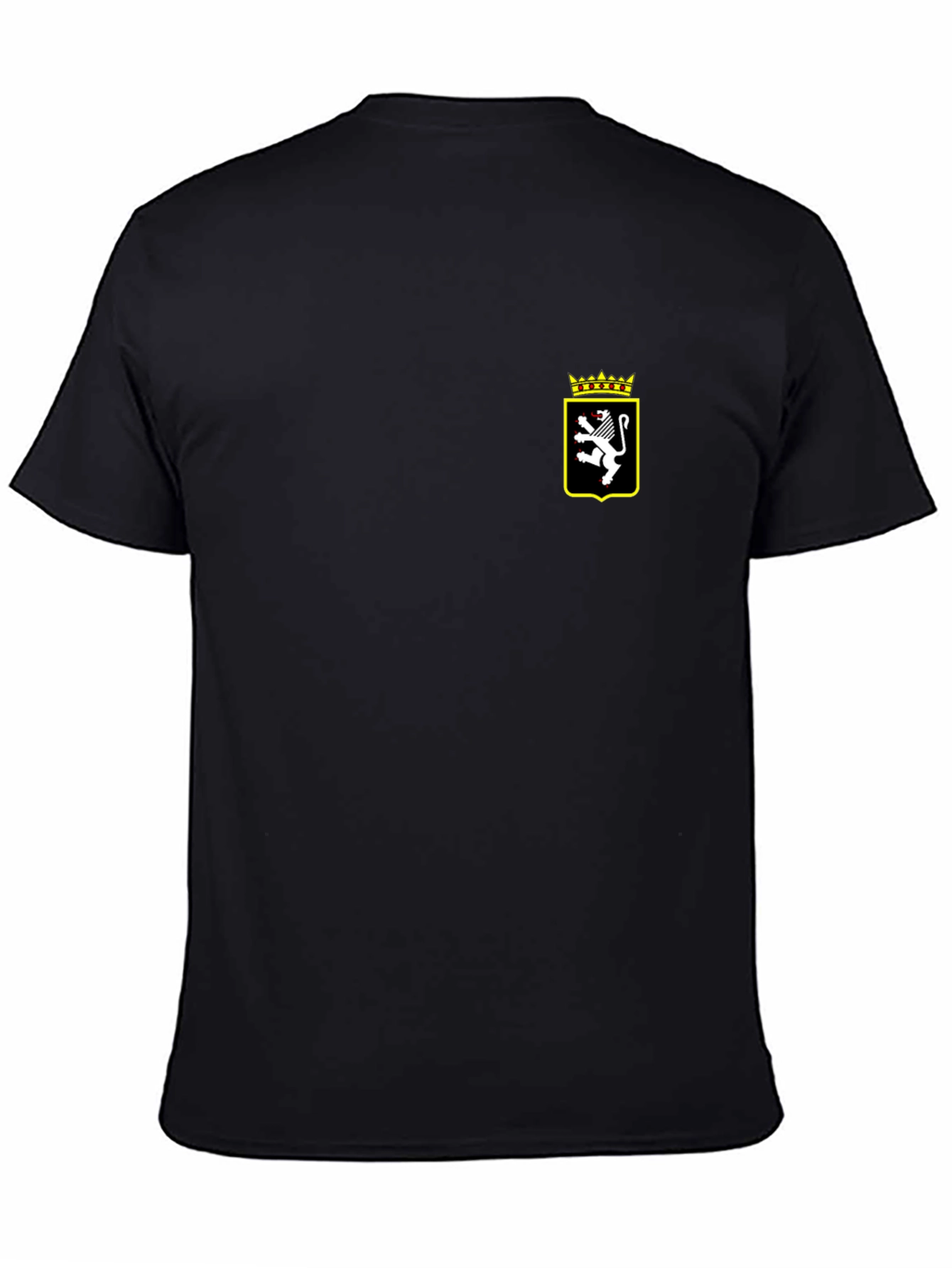 Embroidered Lion Crest Black T-Shirt