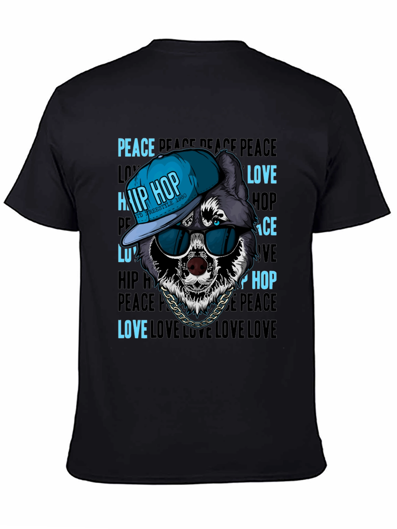 Hip Hop Wolf Graphic T-Shirt