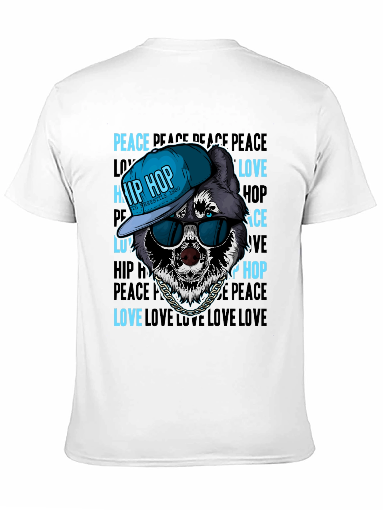 Hip Hop Wolf Graphic T-Shirt