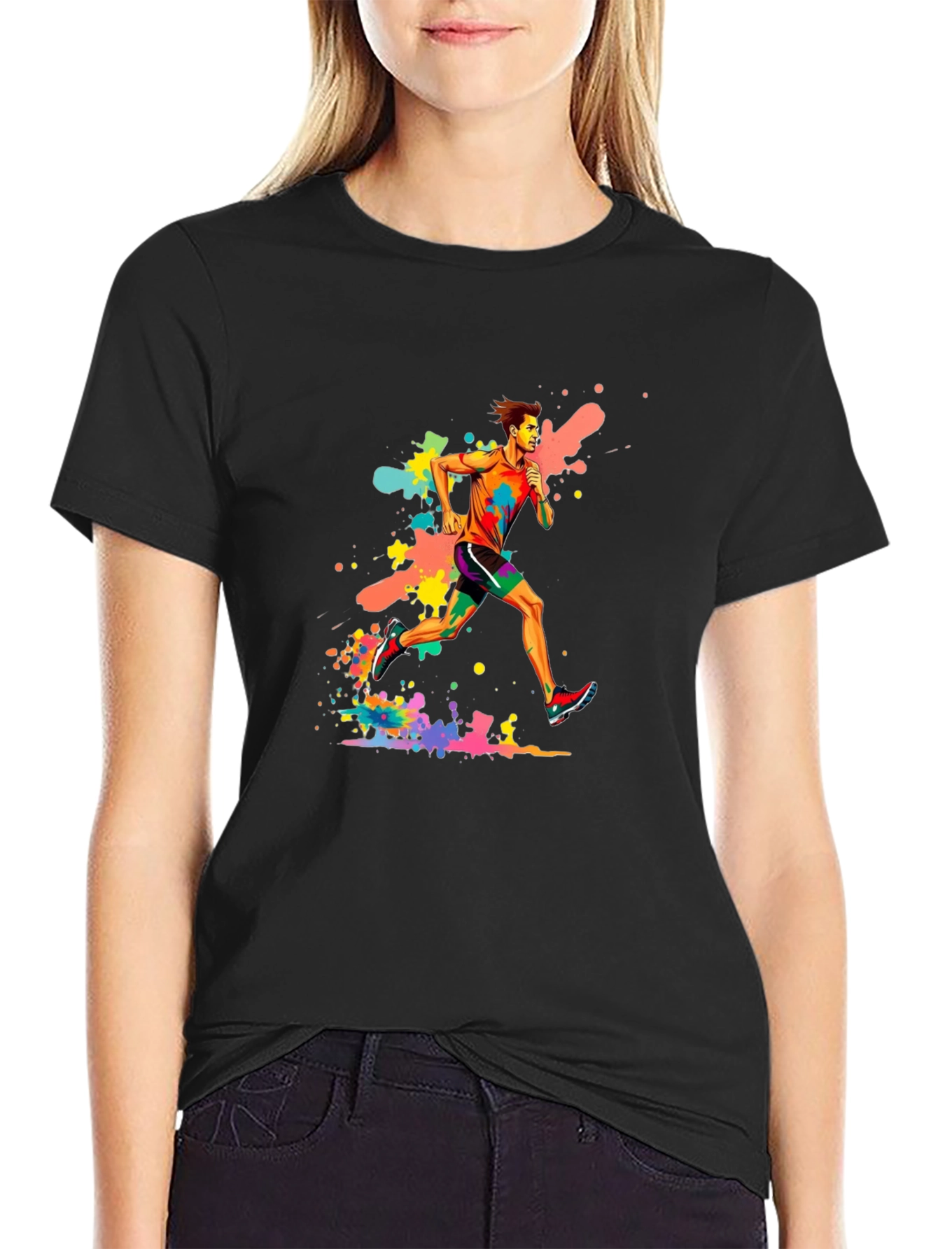 Runner Graphic Black T-Shirt