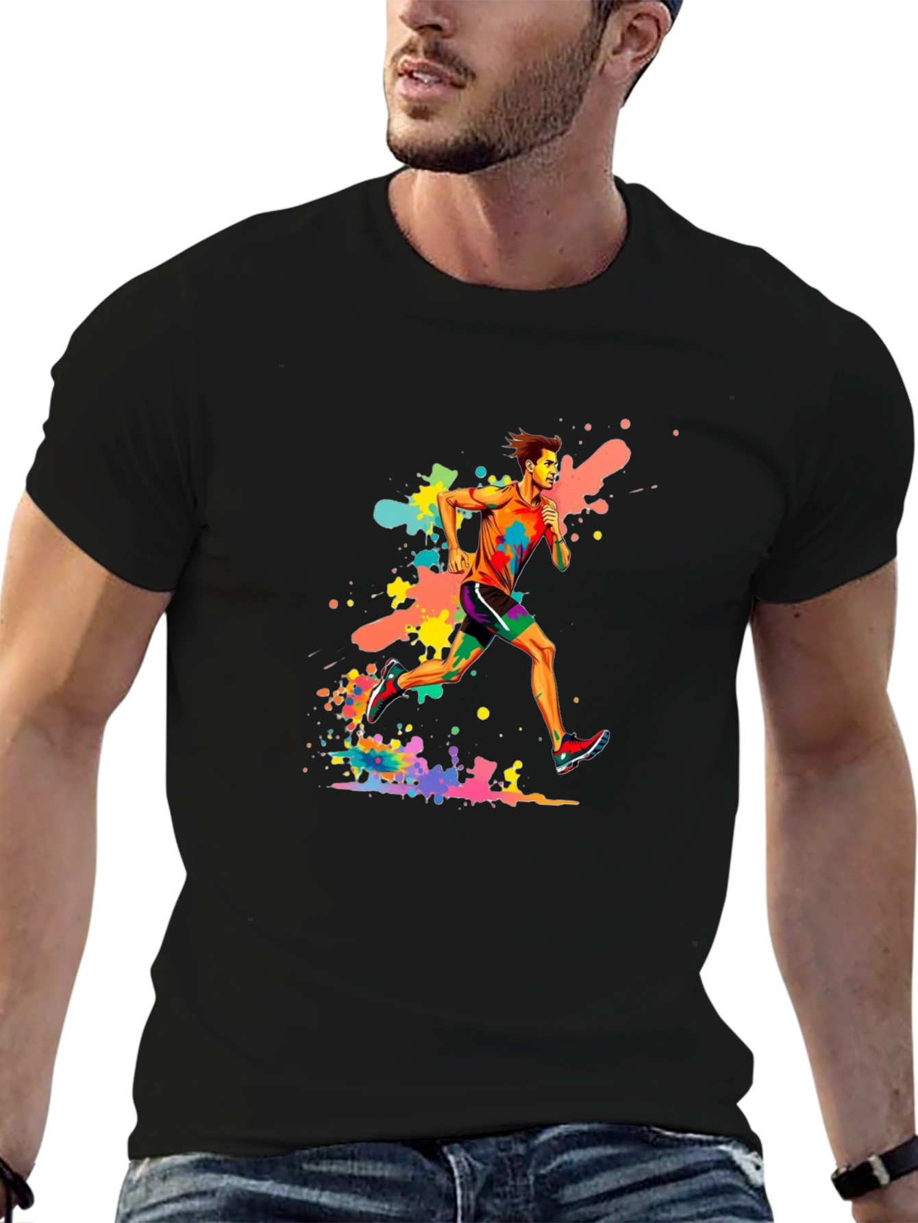 Runner Graphic Black T-Shirt