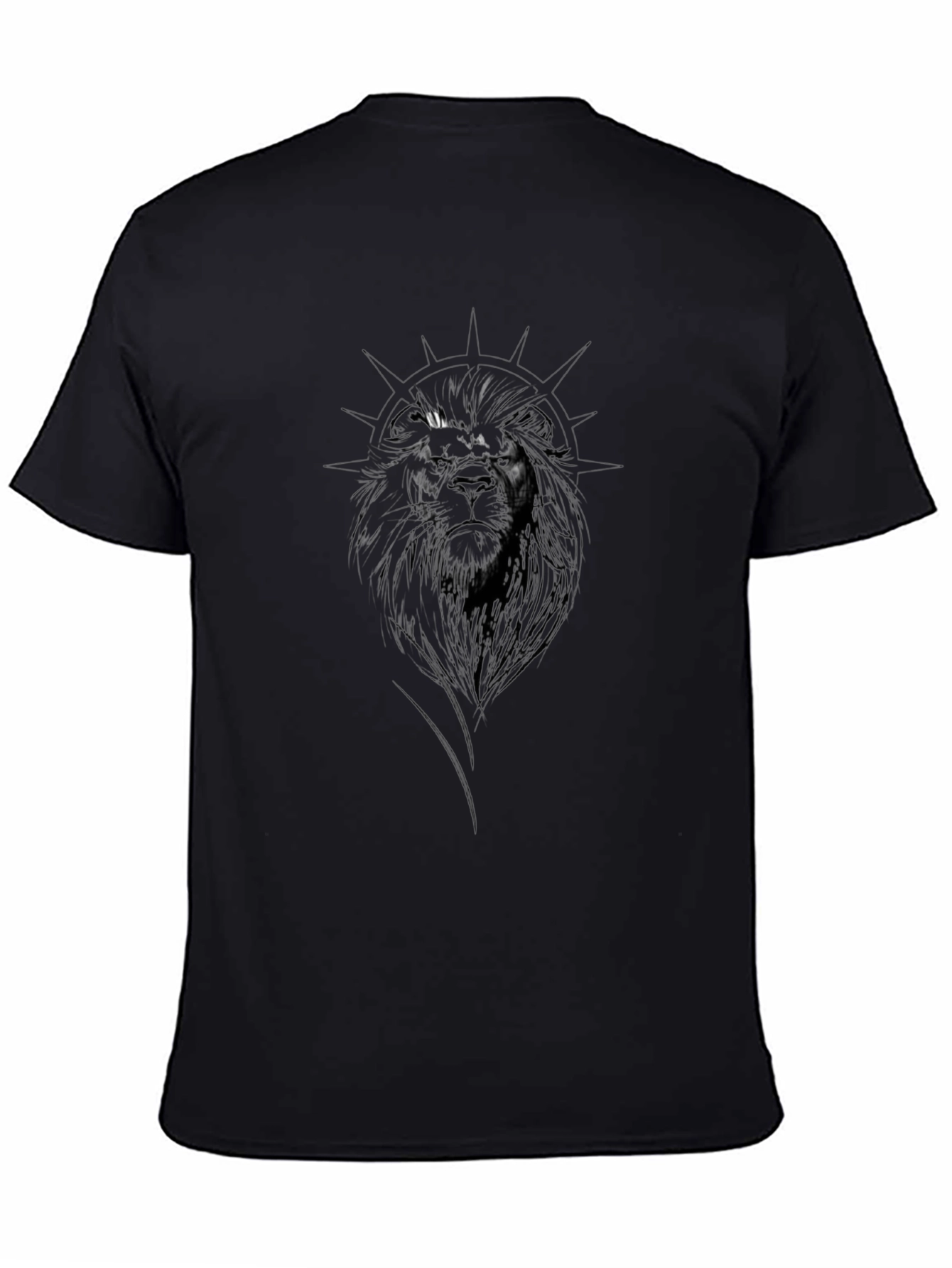 Lion Graphic Black T-Shirt - Mens Modern Style