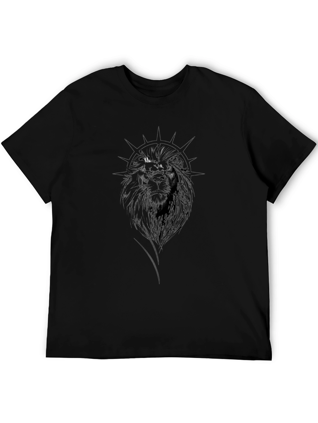 Lion Graphic Black T-Shirt - Mens Modern Style