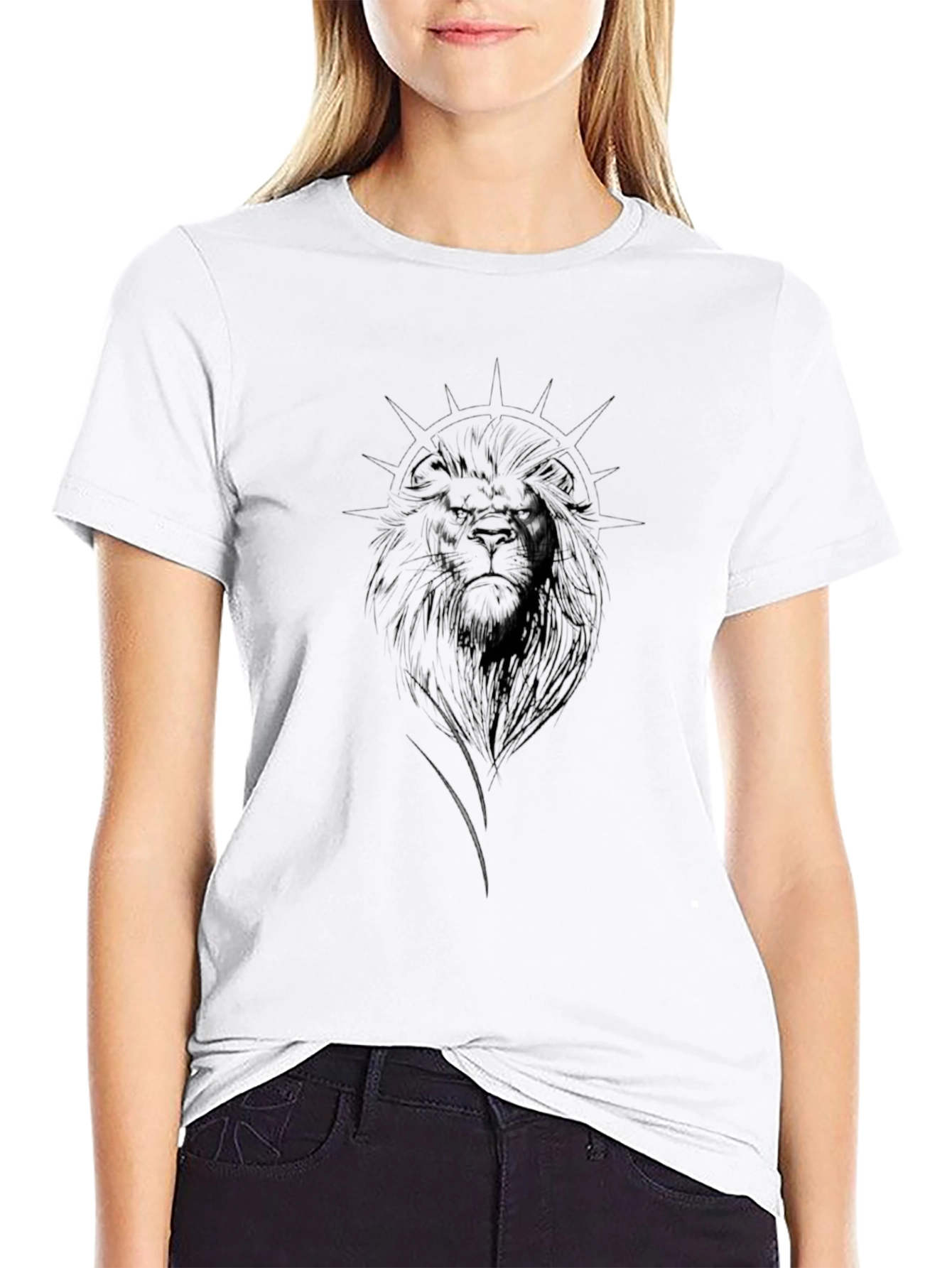 Lion Graphic Black T-Shirt - Mens Modern Style