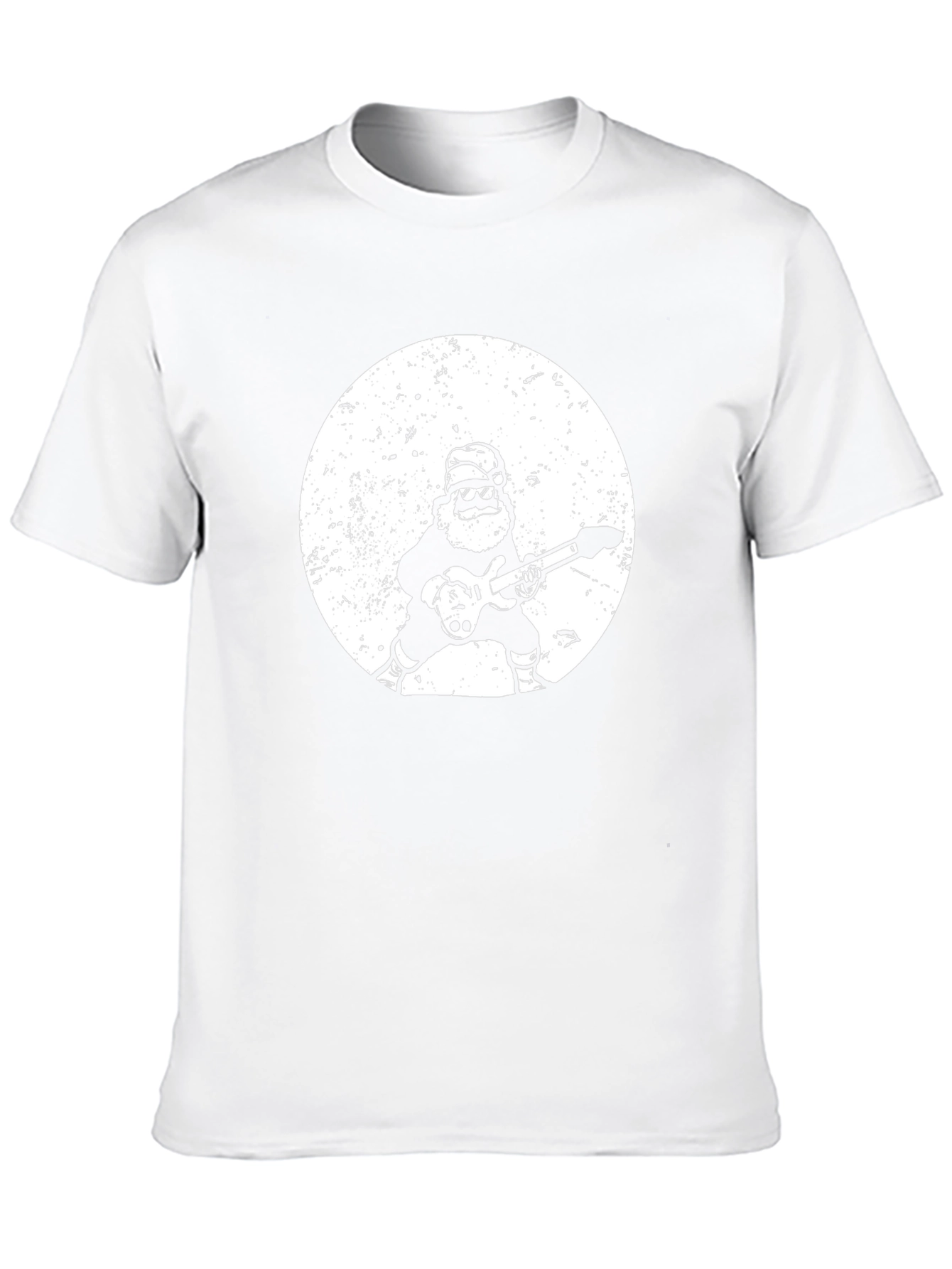 Rockin Santa Graphic Tee - Black Cotton T-Shirt