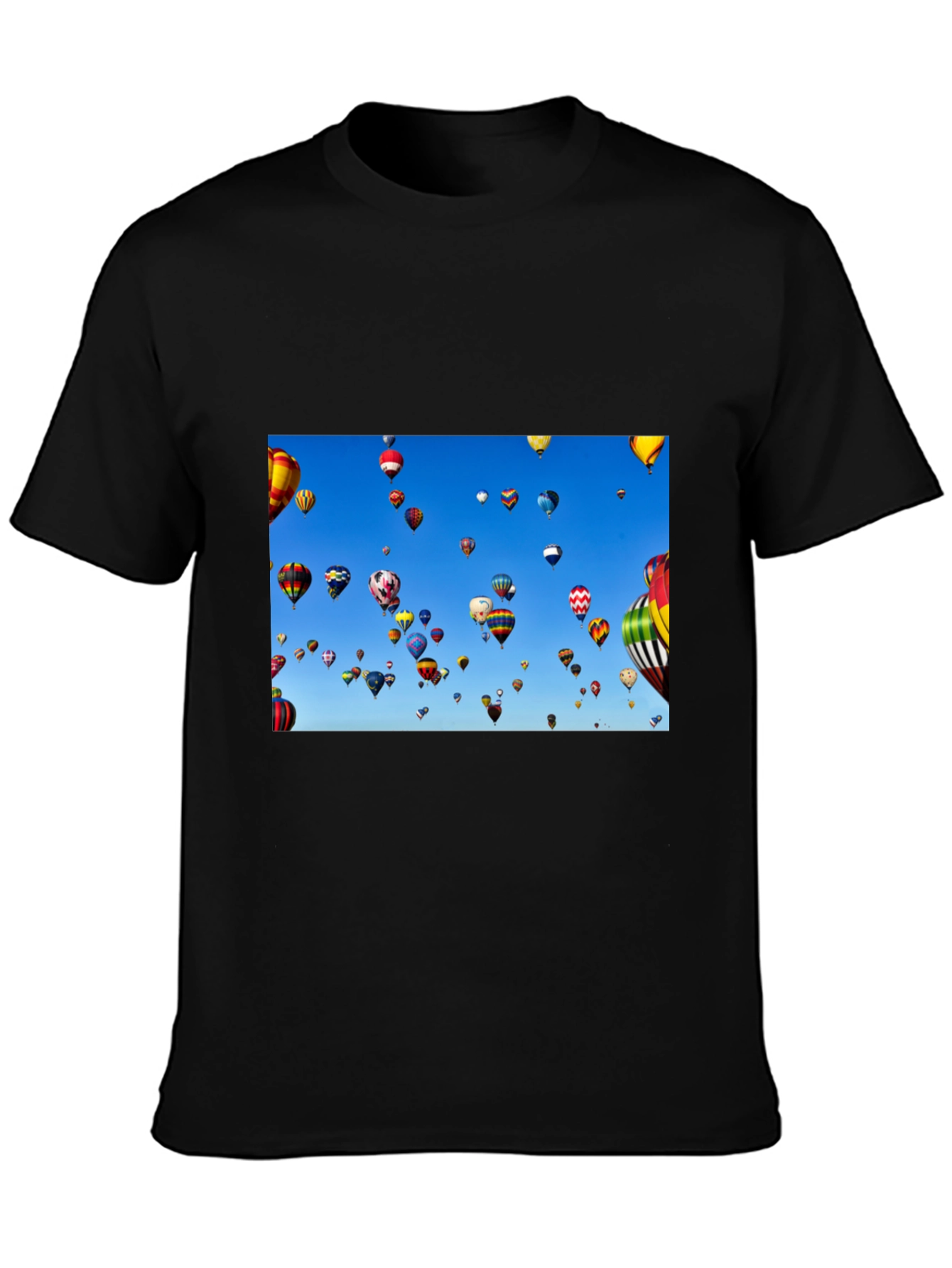 Hot Air Balloon Sky Black Tee