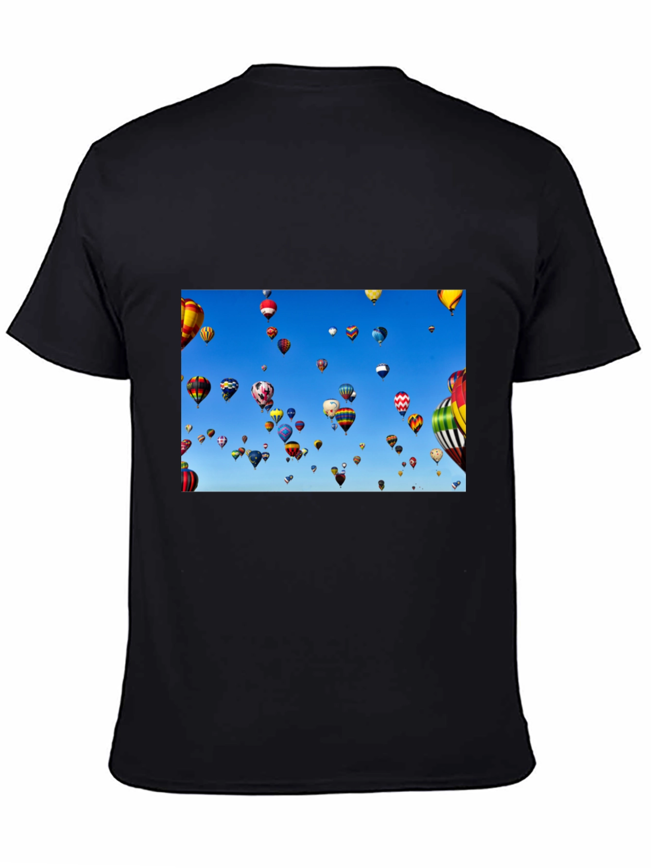 Hot Air Balloon Sky Black Tee