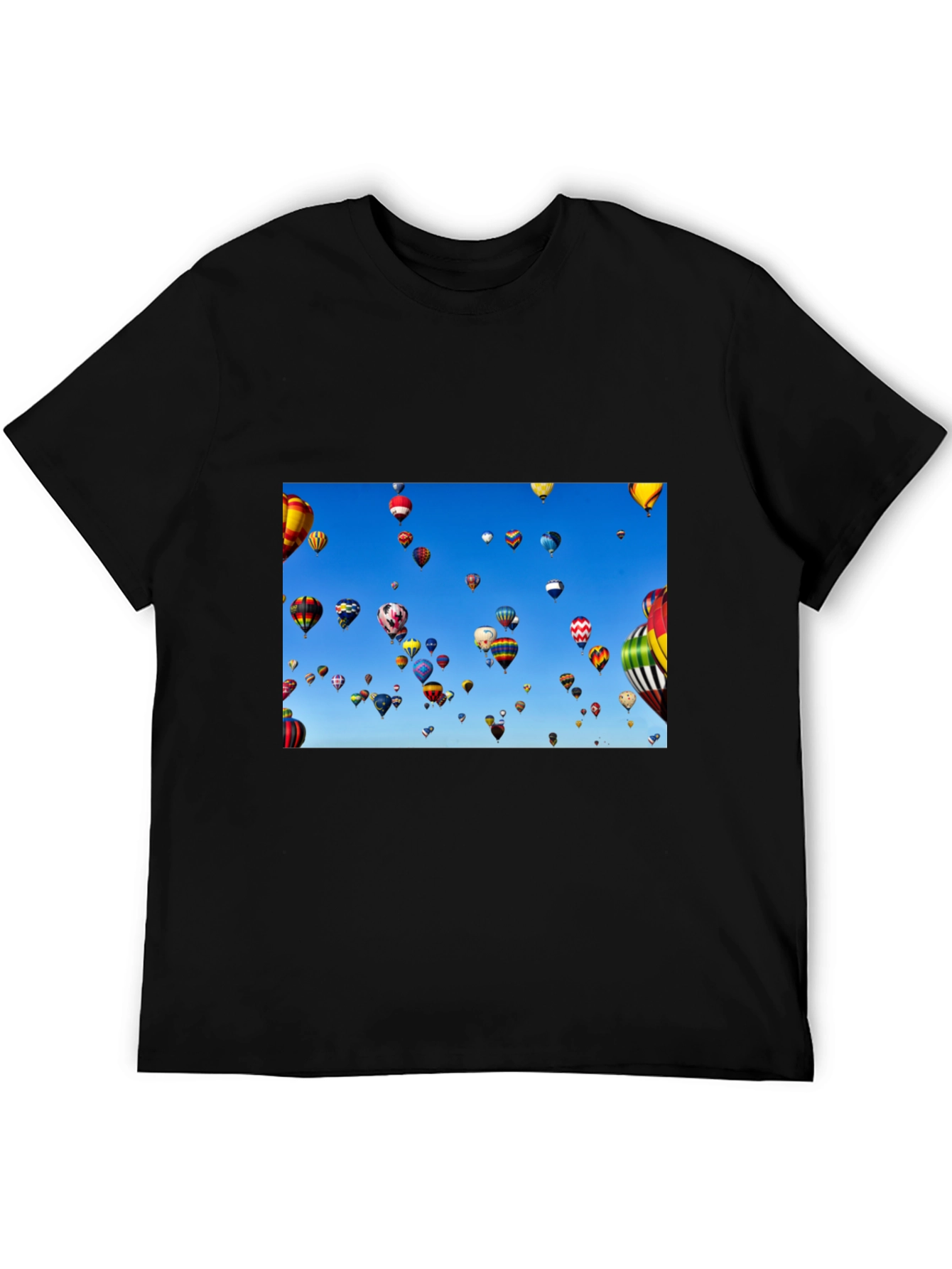 Hot Air Balloon Sky Black Tee