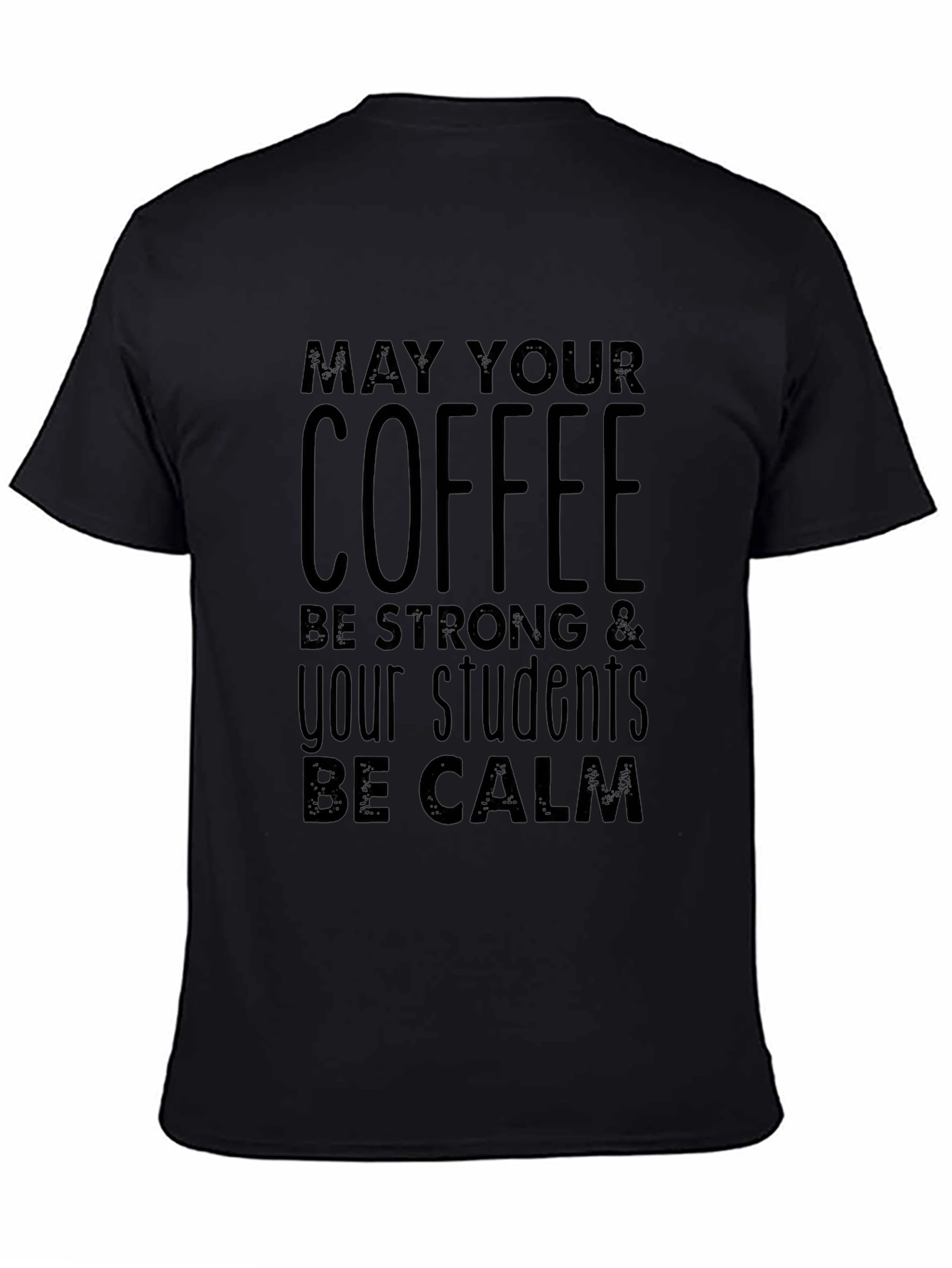 Coffee & Calm Students Black Graphic T-Shirt