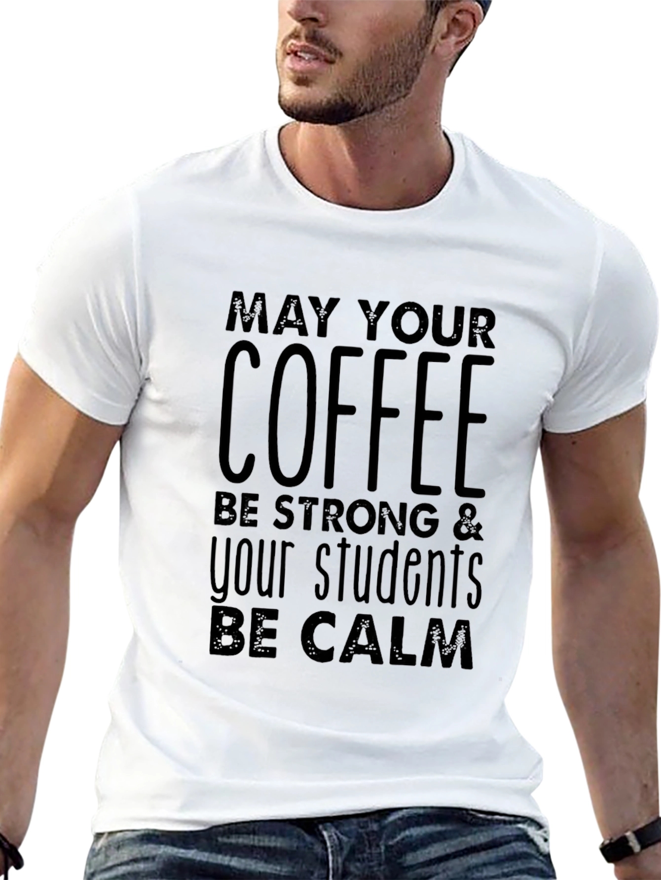 Coffee & Calm Students Black Graphic T-Shirt