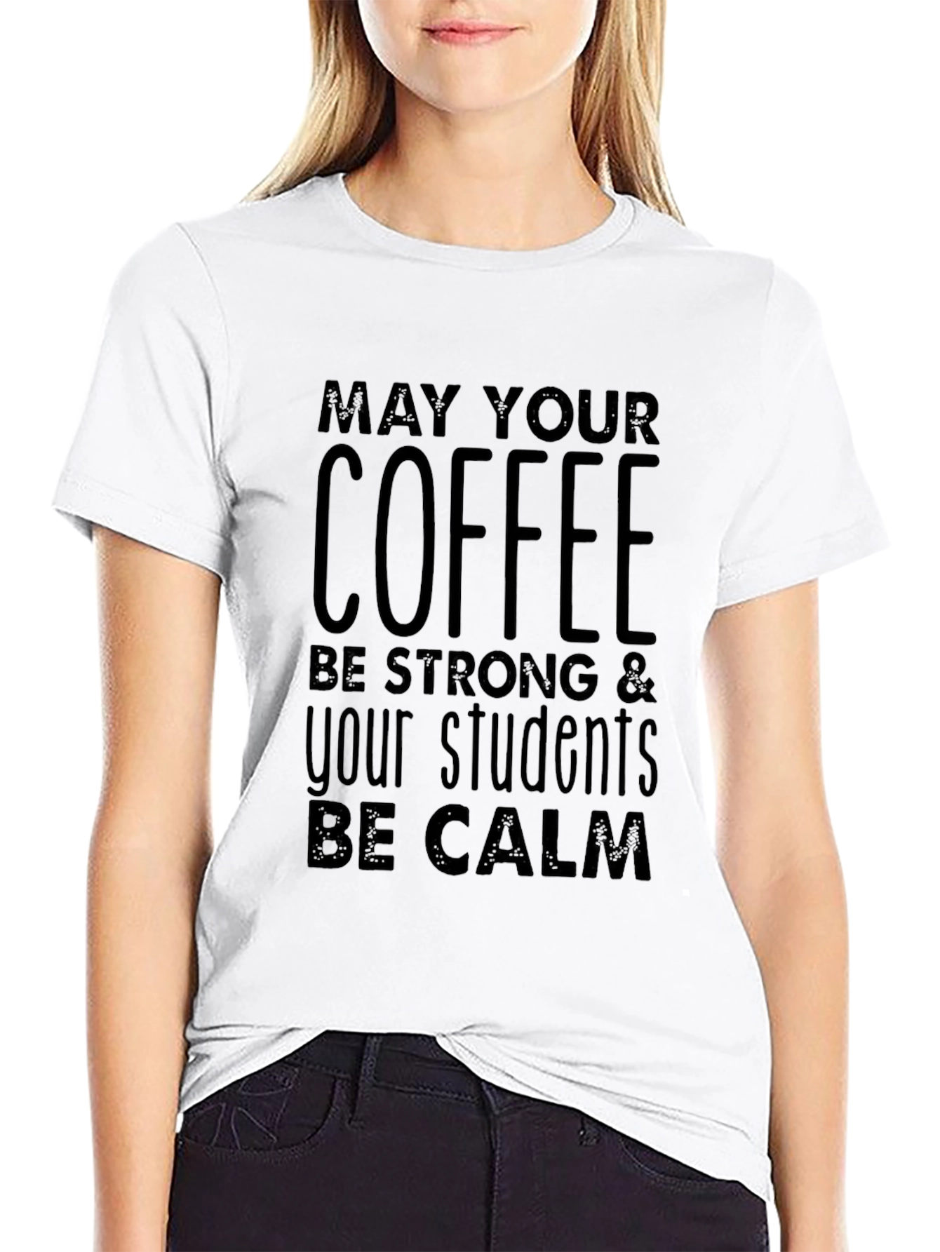 Coffee & Calm Students Black Graphic T-Shirt