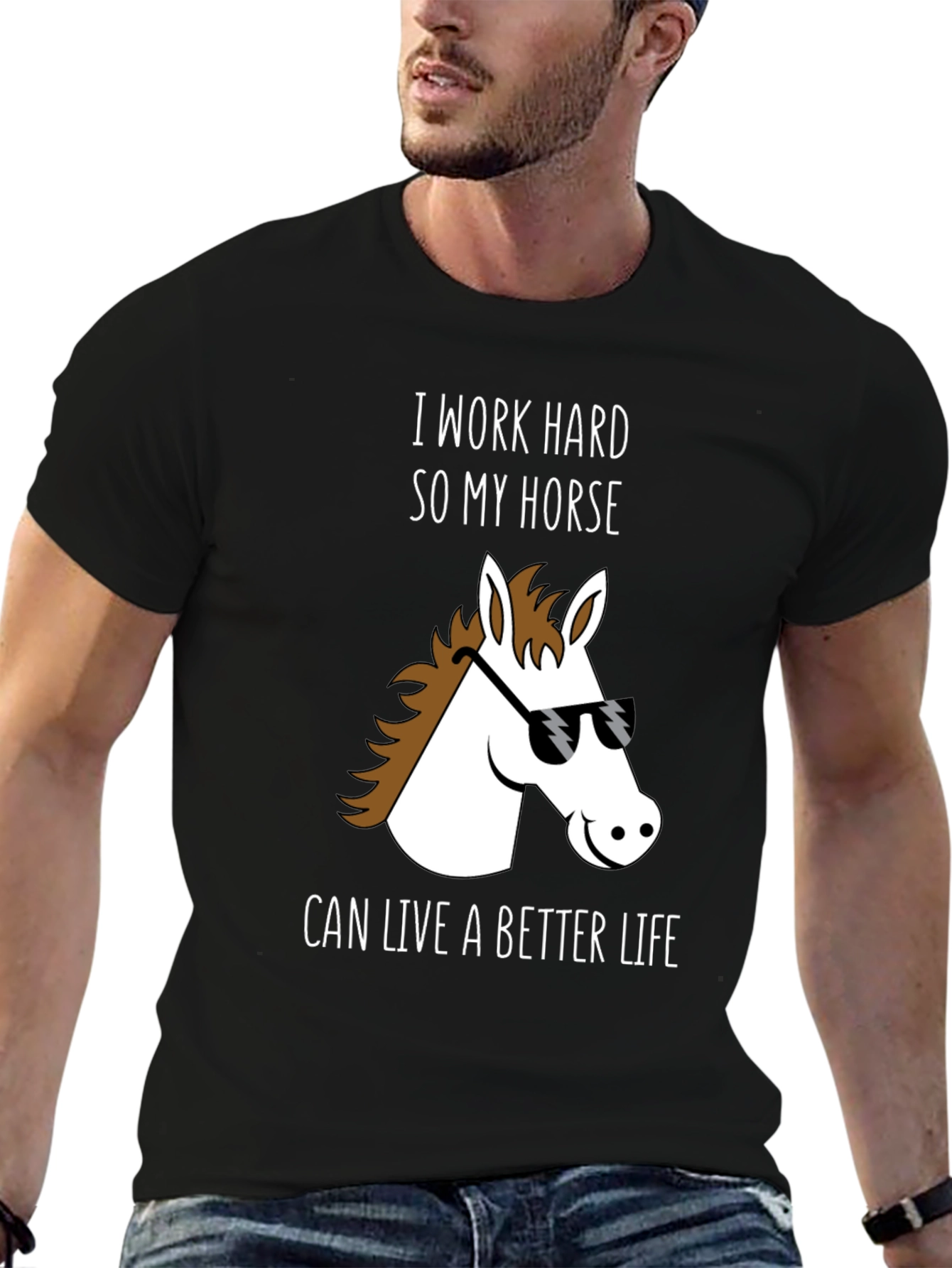 Horse Lover T-Shirt - I Work Hard