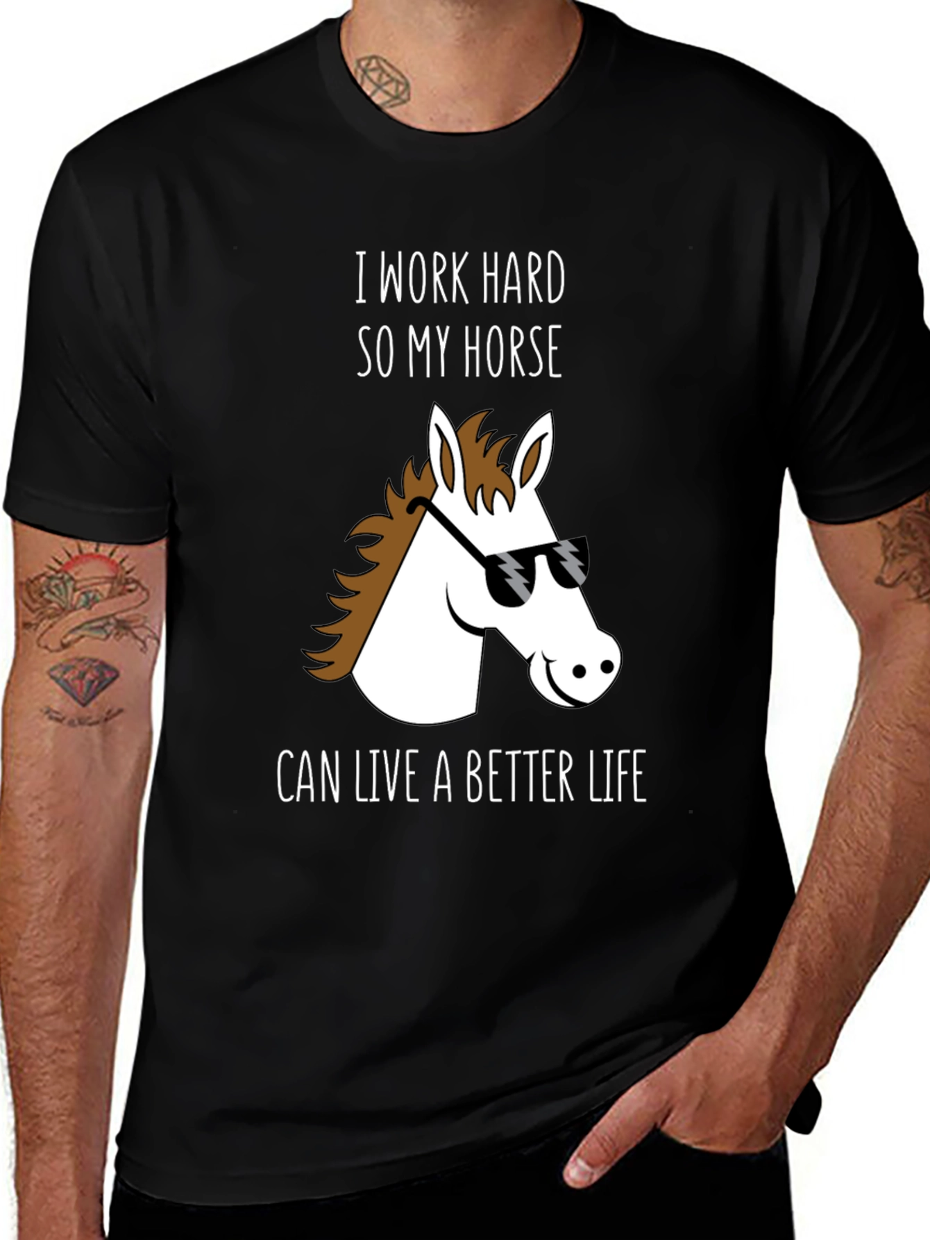 Horse Lover T-Shirt - I Work Hard