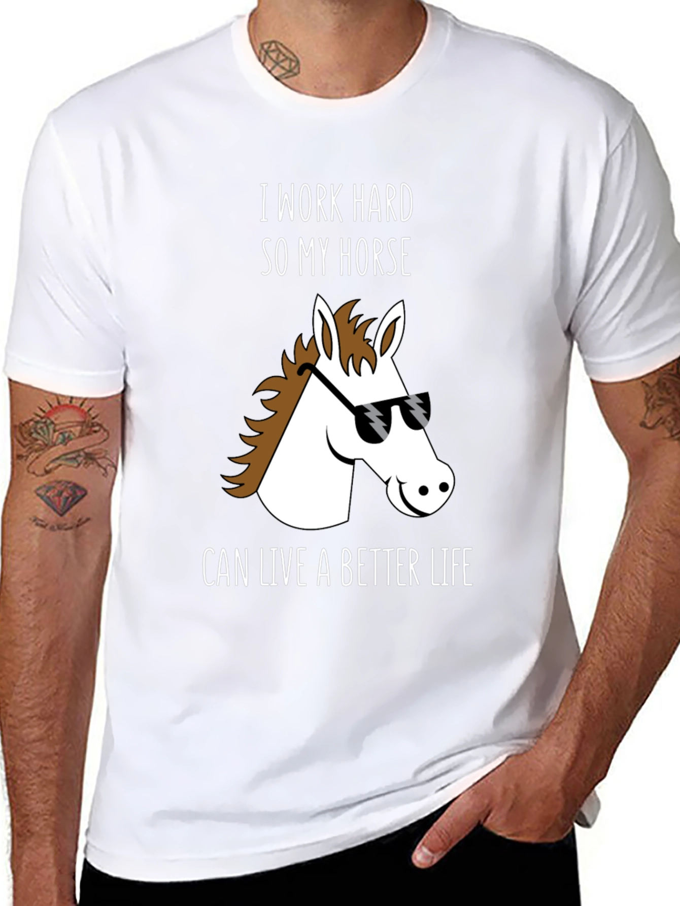 Horse Lover T-Shirt - I Work Hard