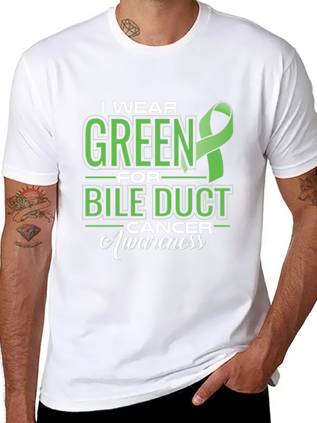 Green Bile Duct Cancer Awareness T-Shirt