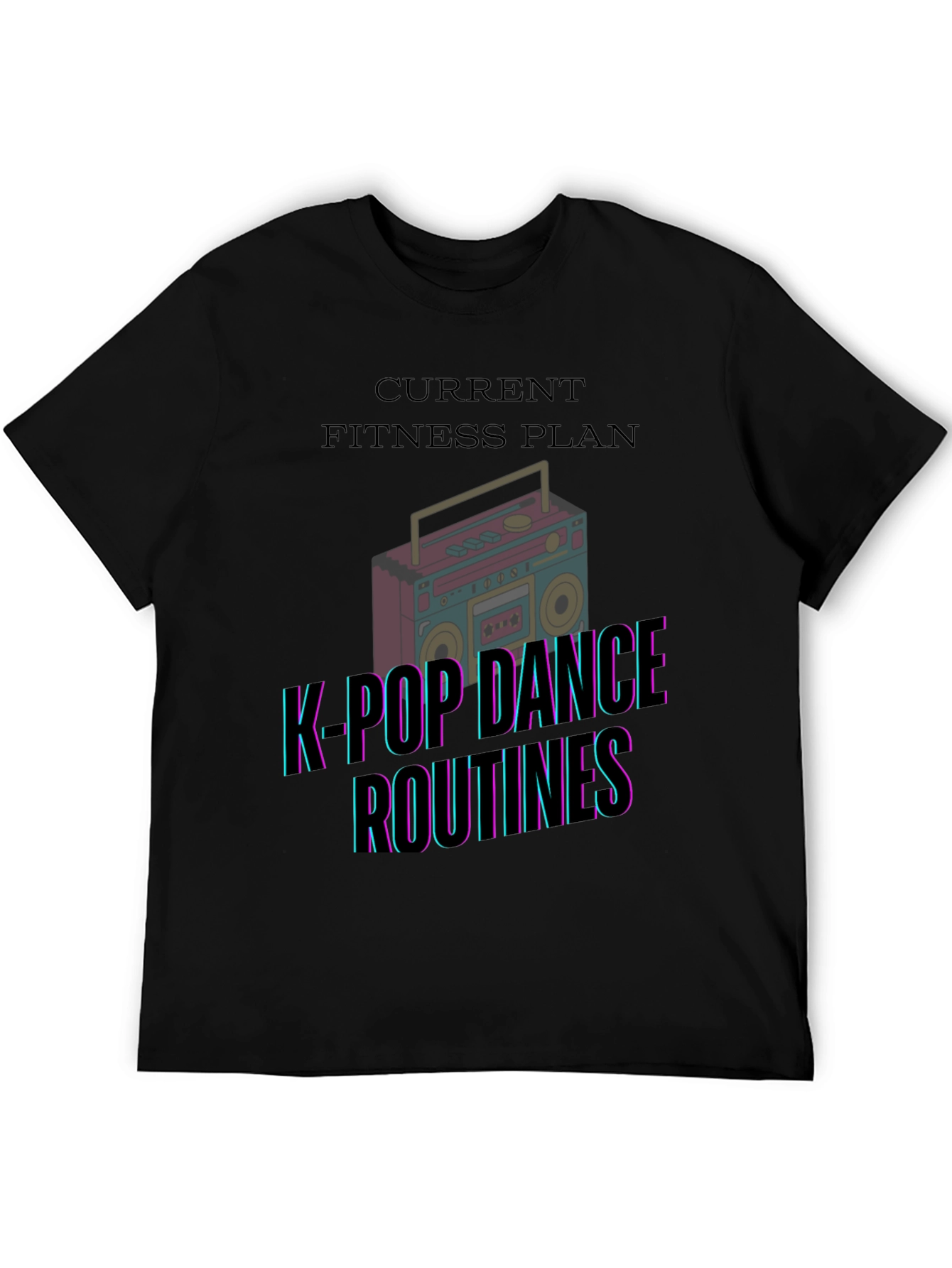 K-Pop Dance Fitness Plan Black T-Shirt