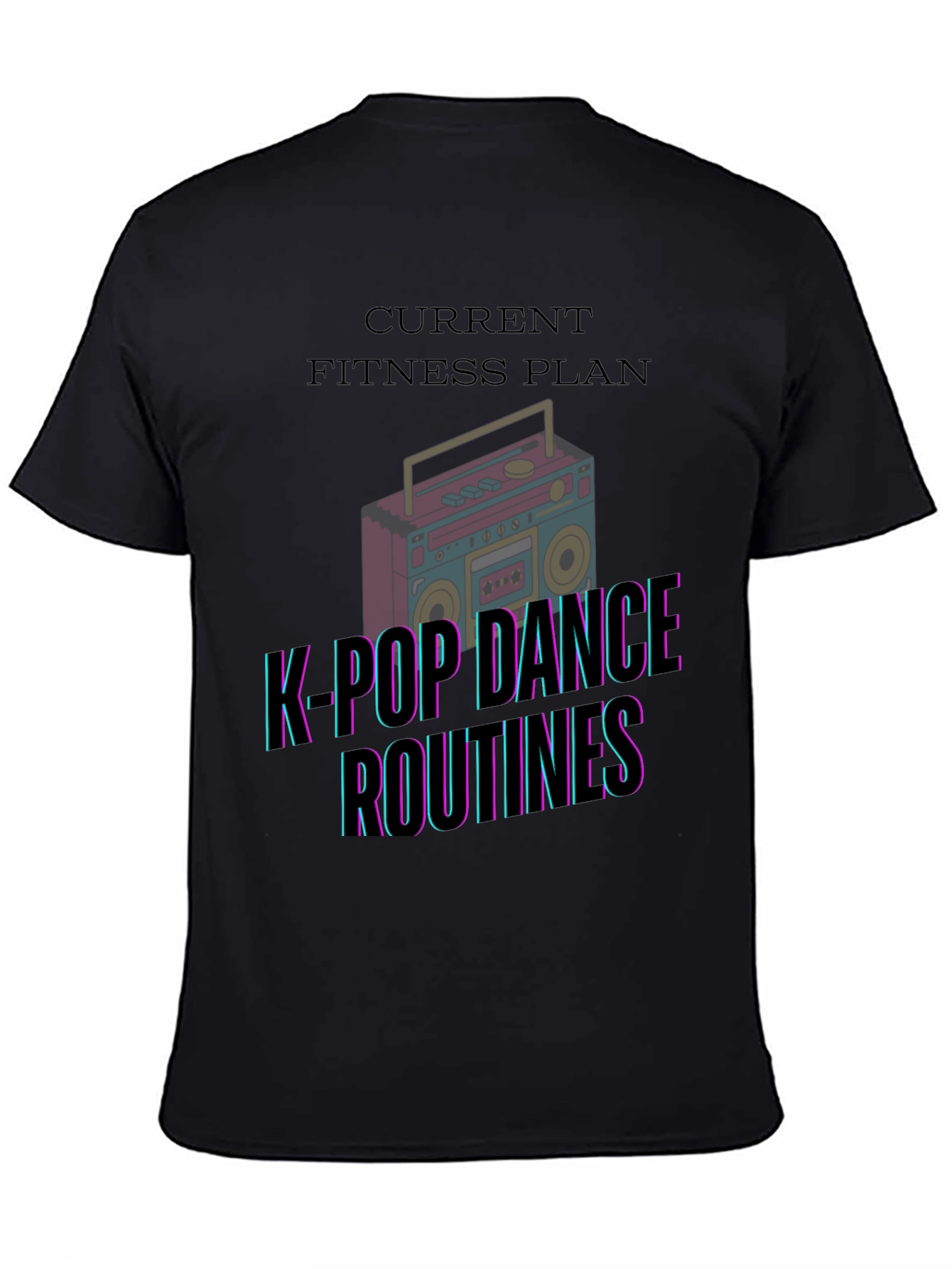 K-Pop Dance Fitness Plan Black T-Shirt