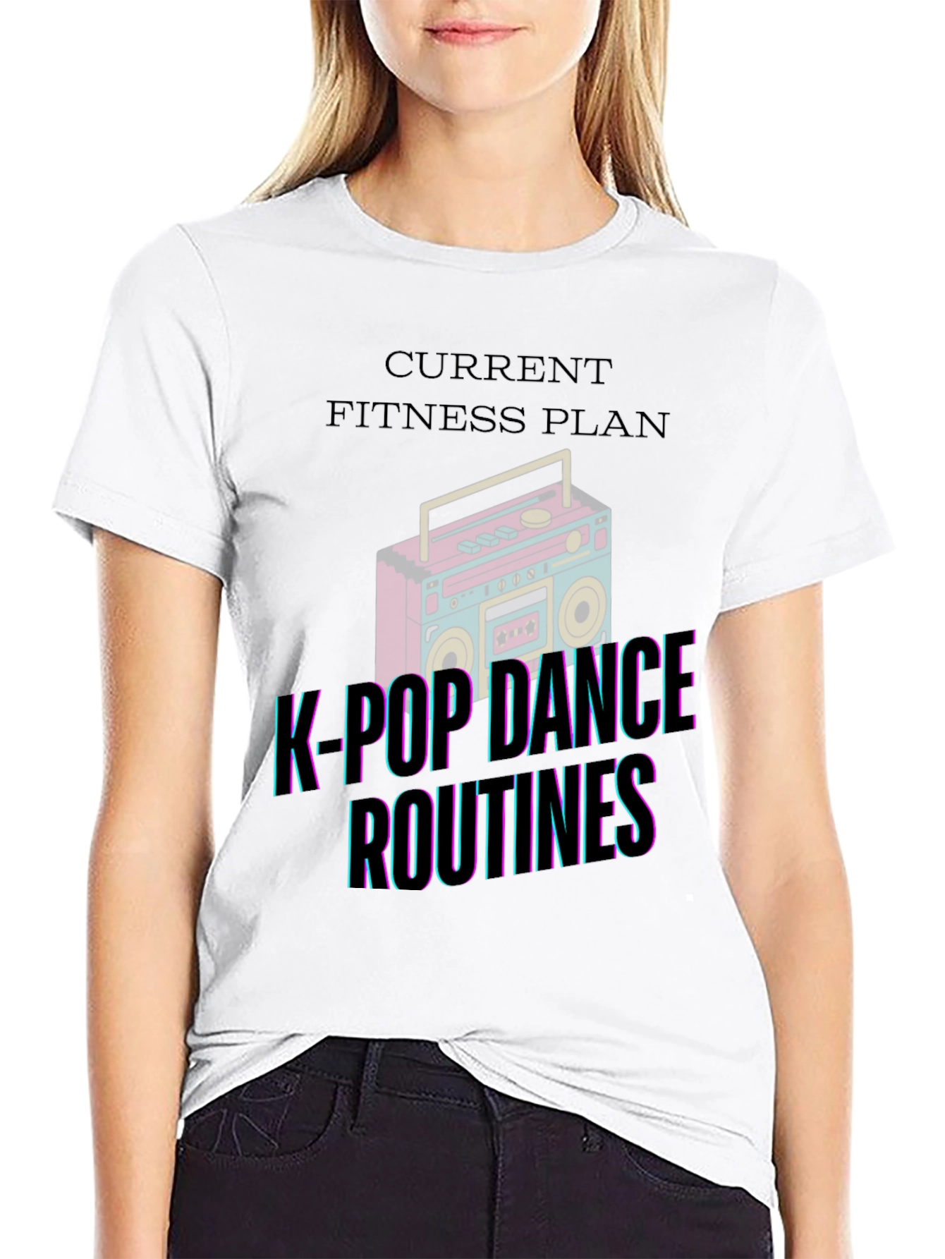 K-Pop Dance Fitness Plan Black T-Shirt