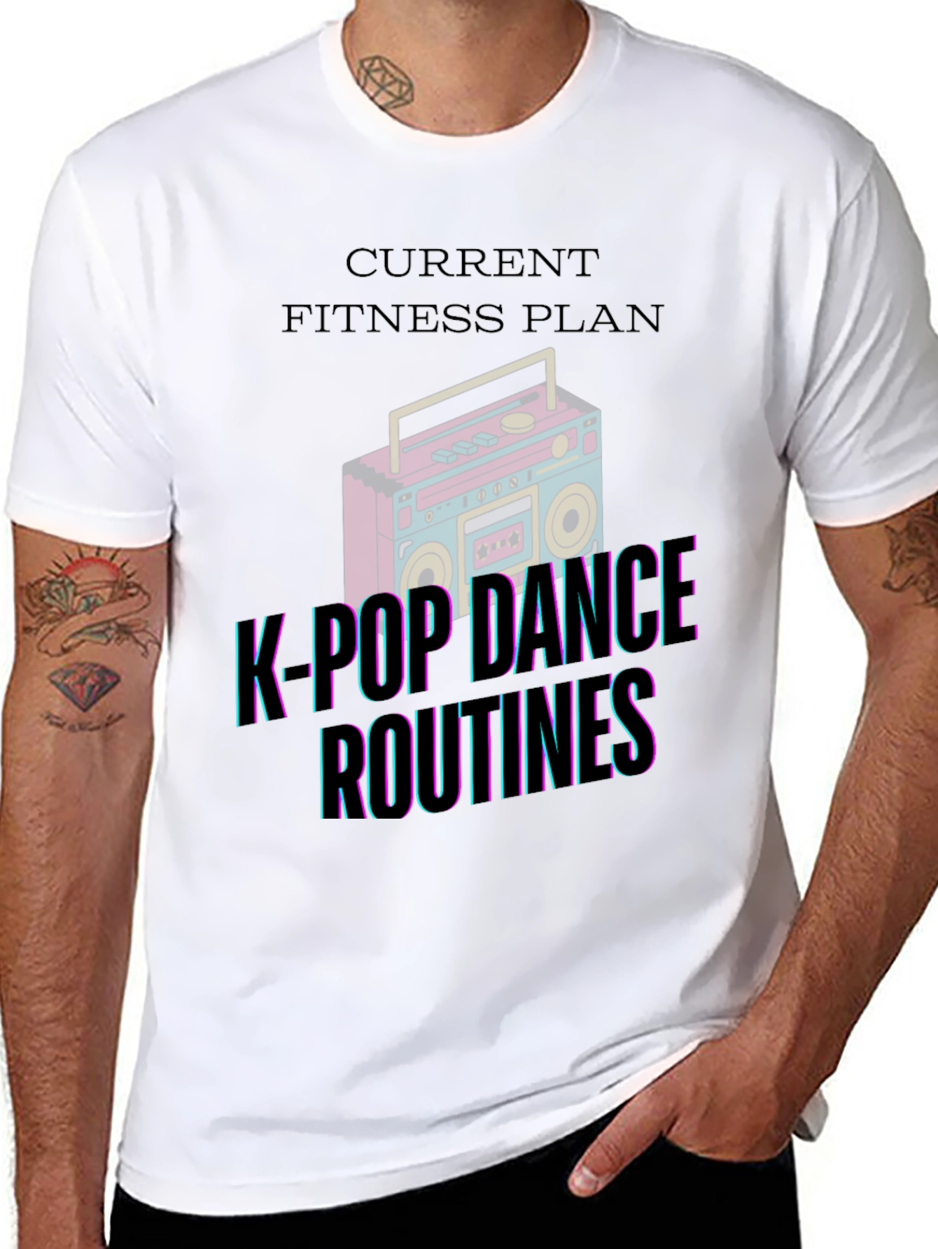 K-Pop Dance Fitness Plan Black T-Shirt