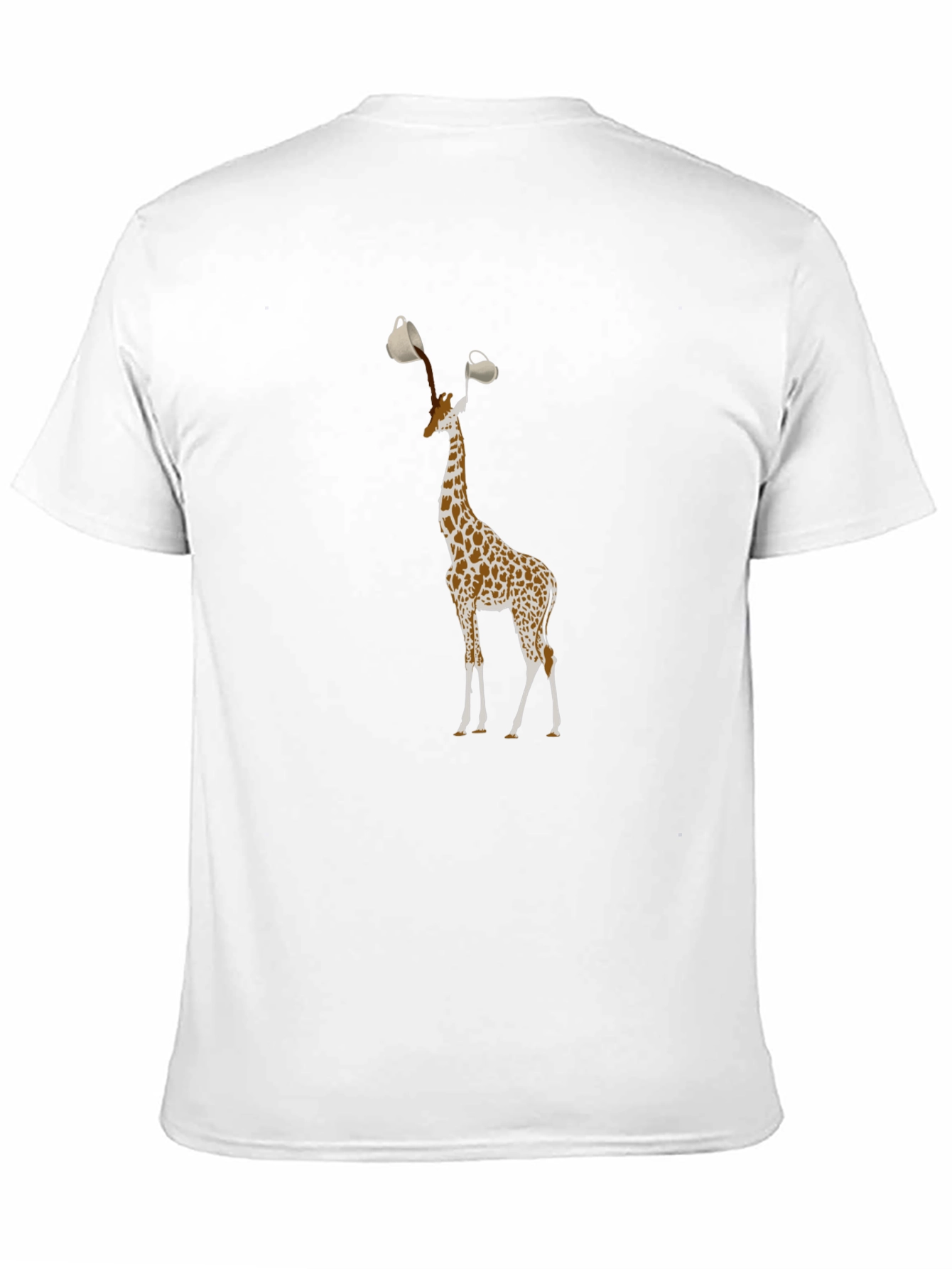Giraffe Coffee Cup T-Shirt - Quirky Animal Tee