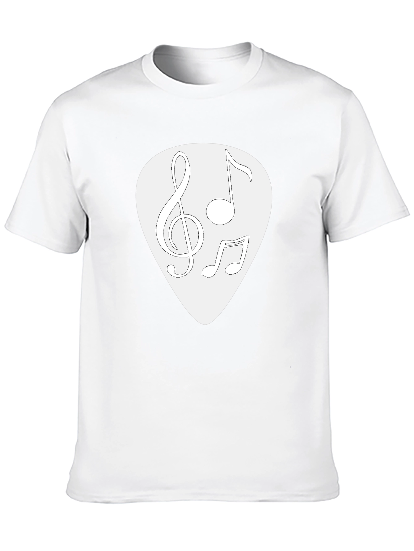 Musical Notes Guitar Pick Graphic T-Shirt