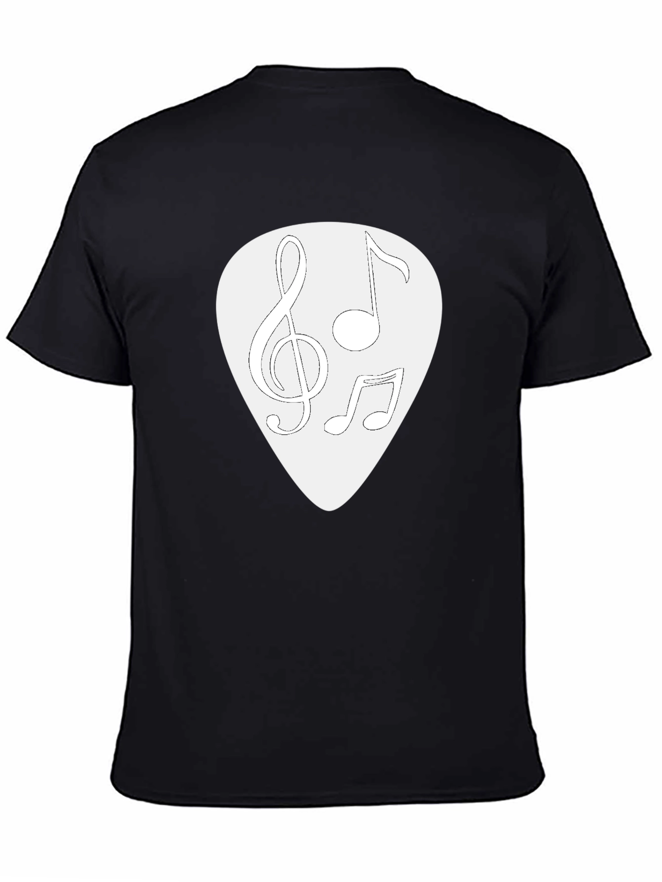 Musical Notes Guitar Pick Graphic T-Shirt